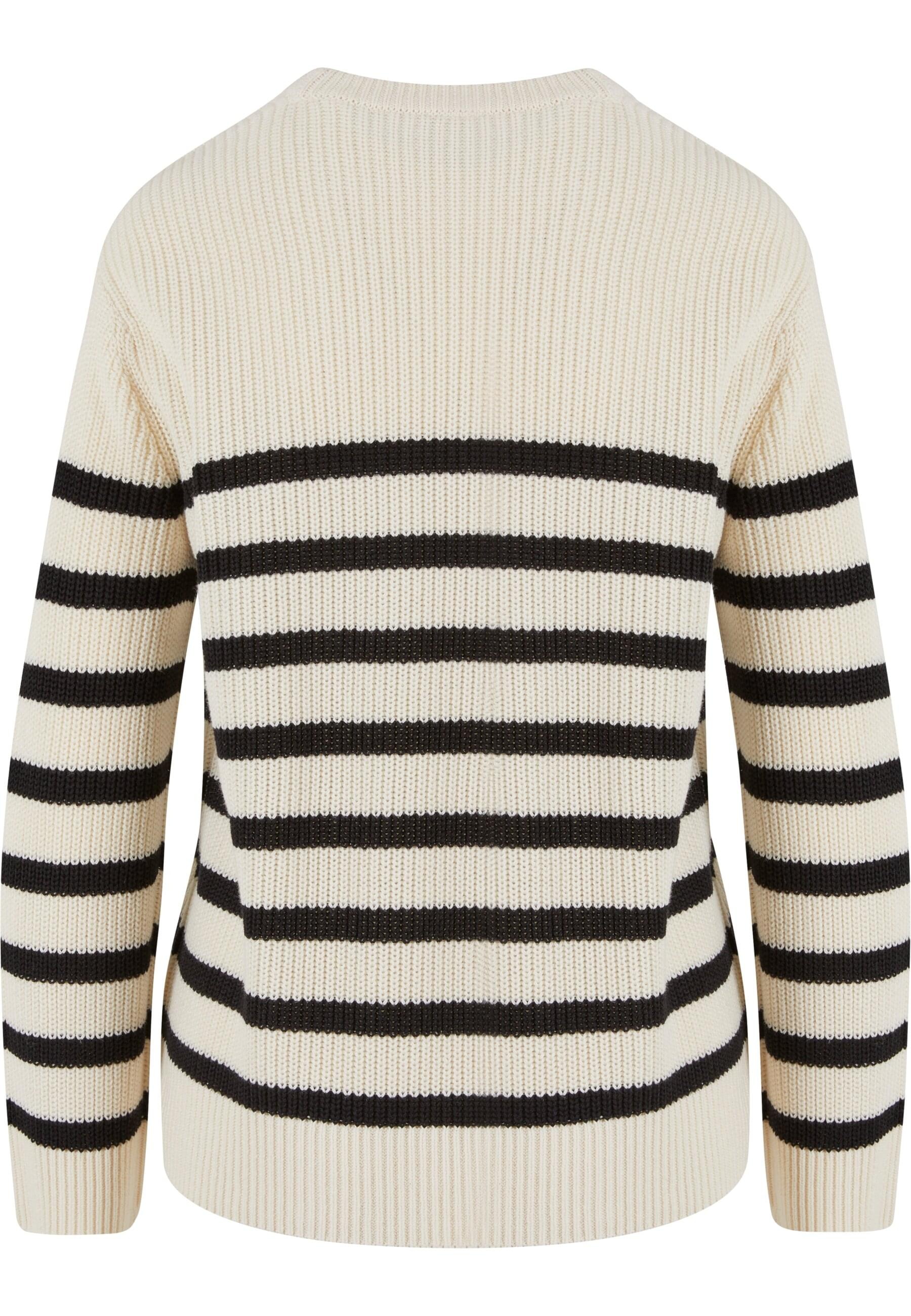 URBAN CLASSICS Rundhalspullover "Urban Classics Damen Ladies Rib Striped Sw günstig online kaufen