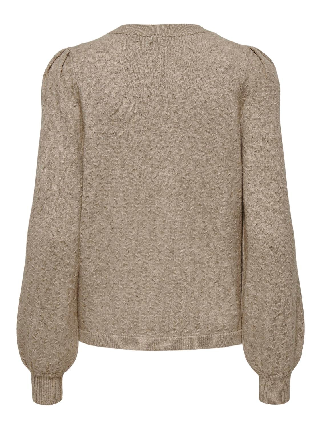 ONLY Rundhalspullover »ONLKATIA LS STRUCTURE PUFF O-NECK CC KNT«