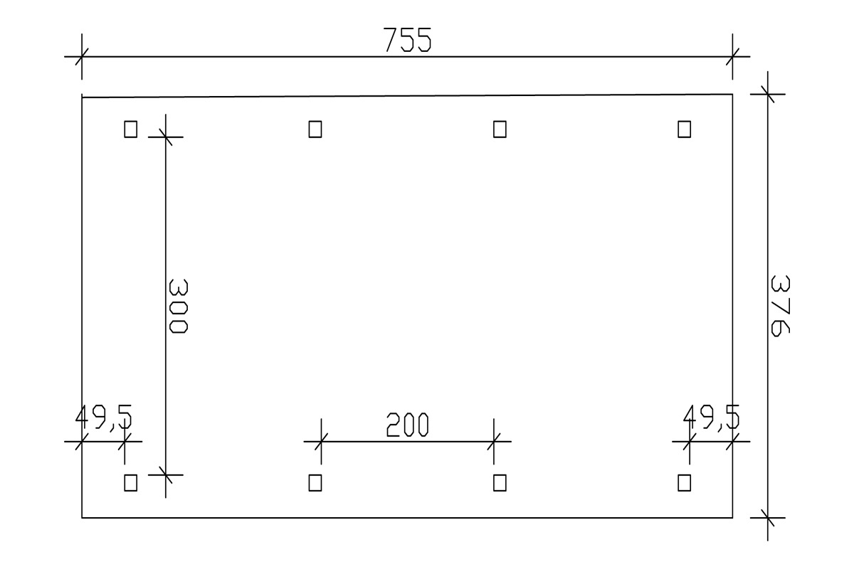 Skanholz Einzelcarport »Franken«, Leimholz-Nordisches Fichtenholz, 300 cm, natur