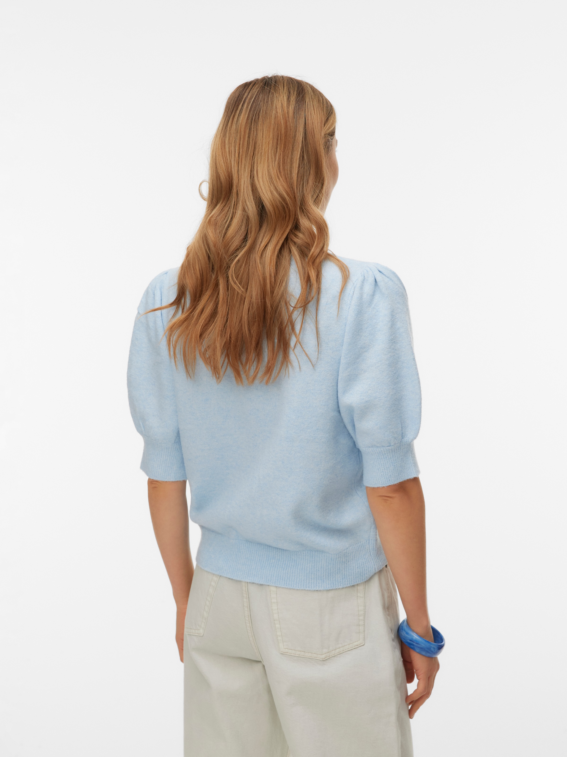 Vero Moda "VMDOFFY 2/4 O-NECK PULLOVER GA NOOS" mit kurzen Puffärmeln günstig online kaufen