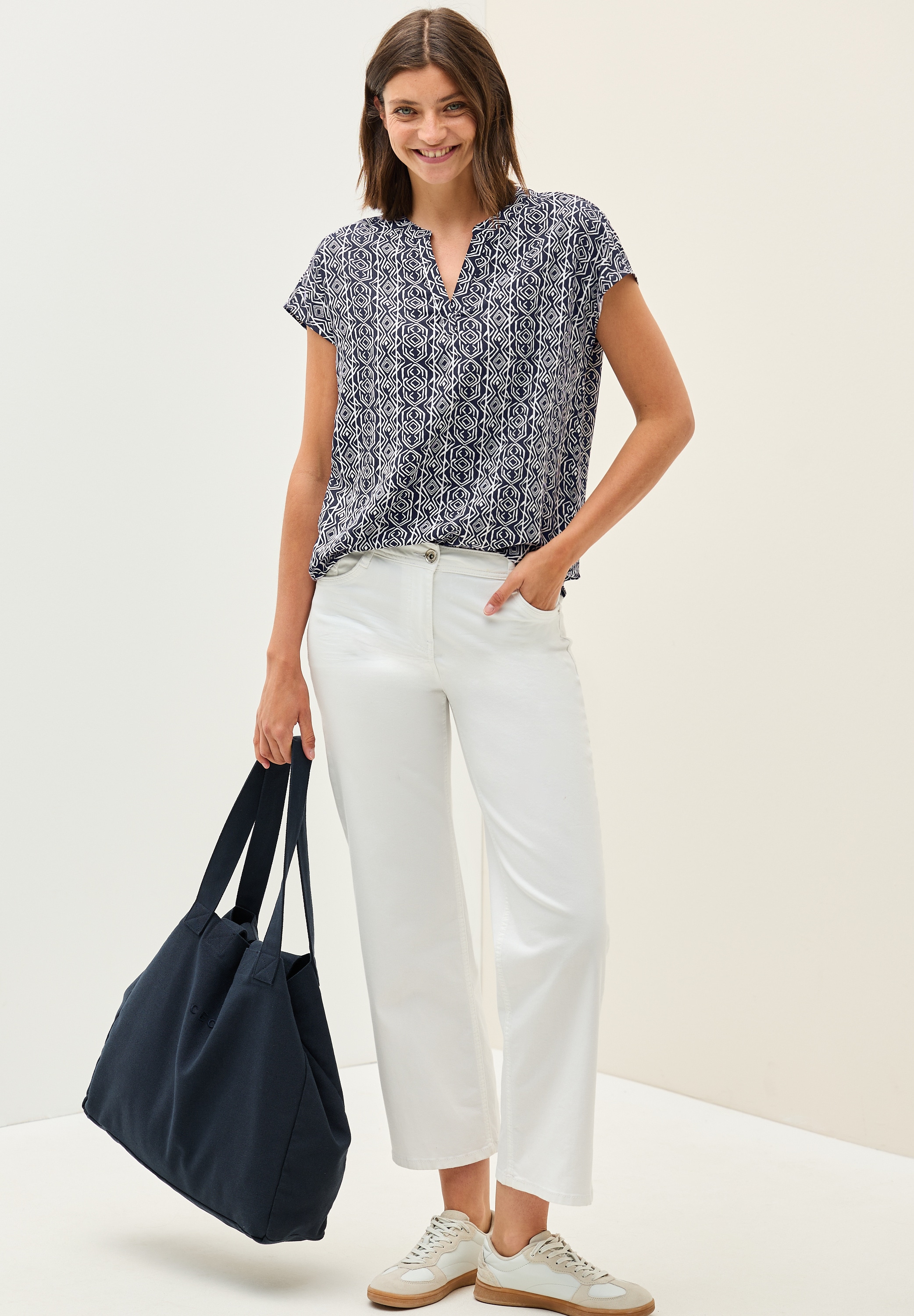 Cecil Kurzarmbluse, mit All-Over Print