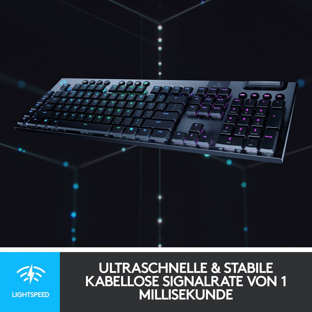 Logitech G Gaming-Tastatur »G915 LIGHTSPEED Wireless Clicky«, (programmierbare G-Tasten-Multimedia-Tasten)