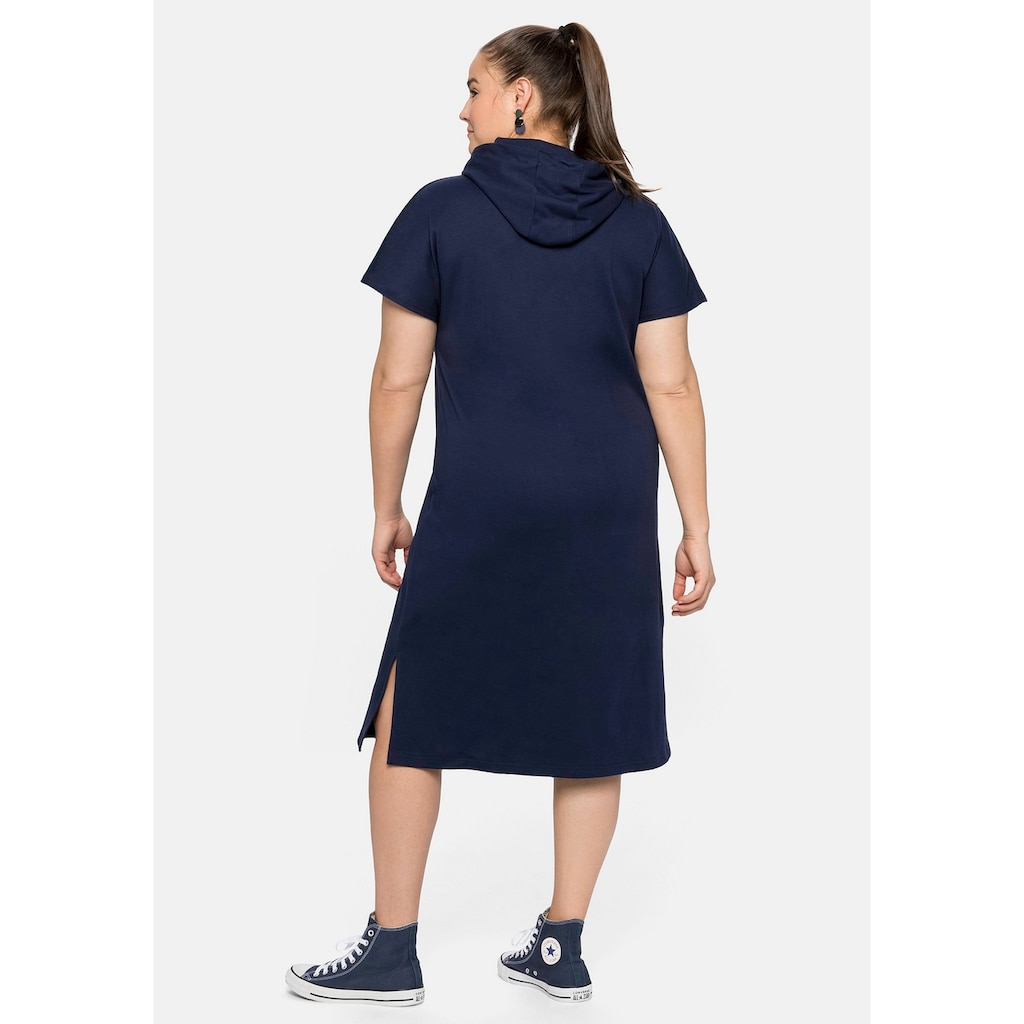 Damenmode Kleider Sheego Shirtkleid »Shirtkleid«, mit Kapuze und Kängurutasche marine