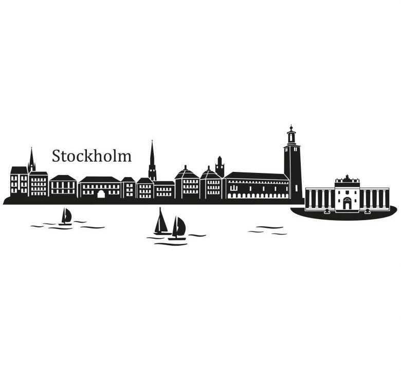 | BAUR Stadt Skyline (1 Stockholm Wandtattoo »XXL Wall-Art 80cm«, kaufen St.)