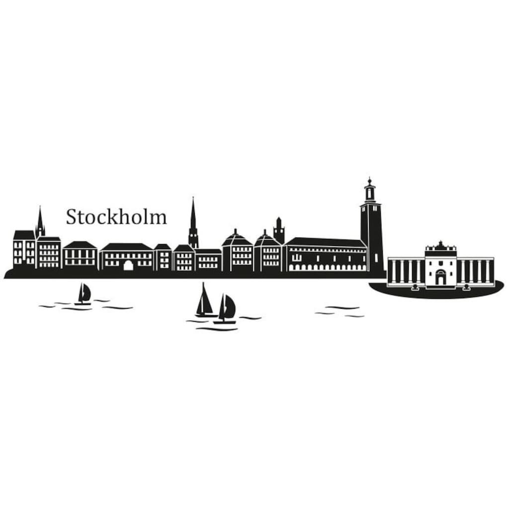 Wall-Art Wandtattoo »XXL Stadt Skyline Stockholm 80cm«, (1 St.)