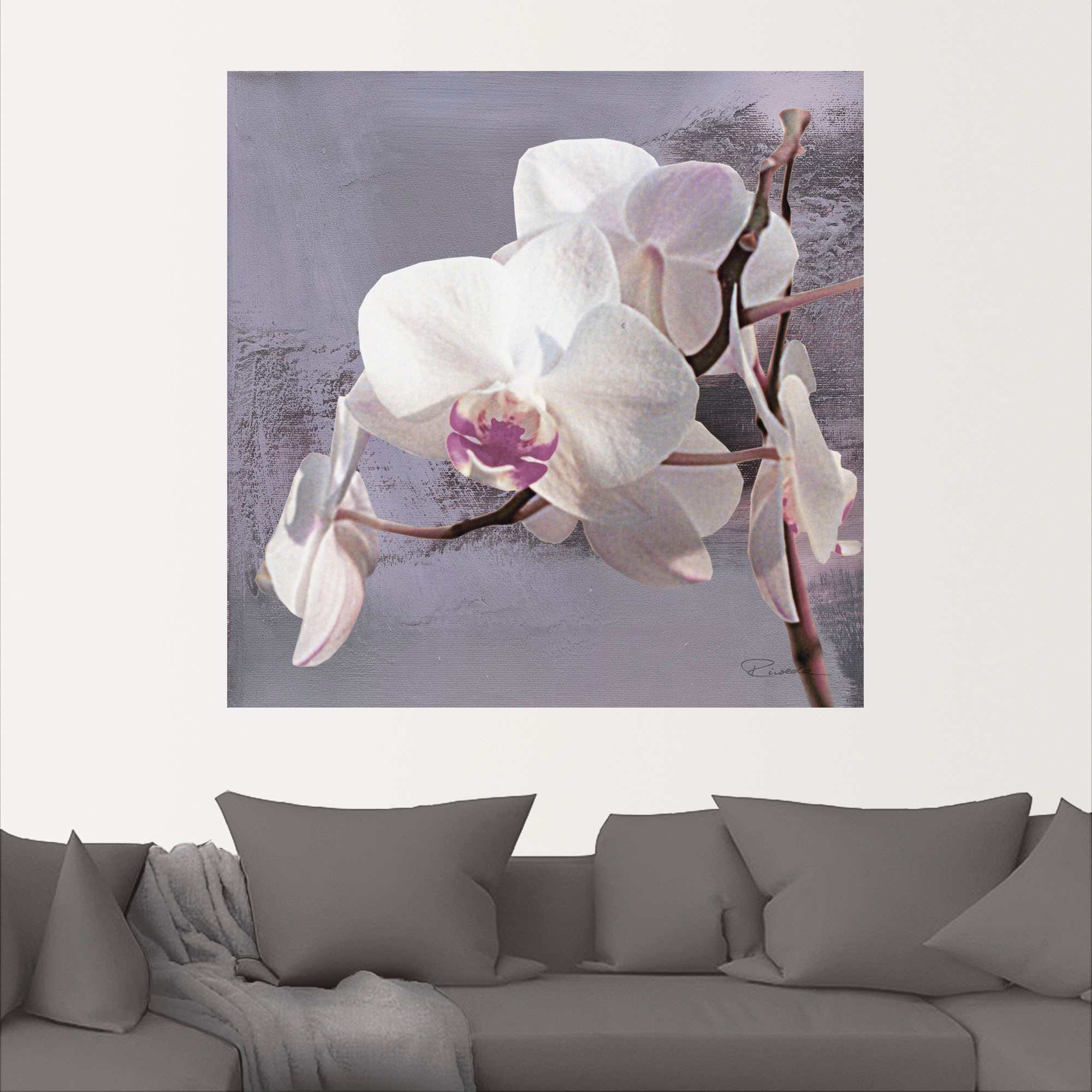 Artland Wandbild "Orchideen vor Violett I", Blumen, (1 St.), als Alubild, O günstig online kaufen