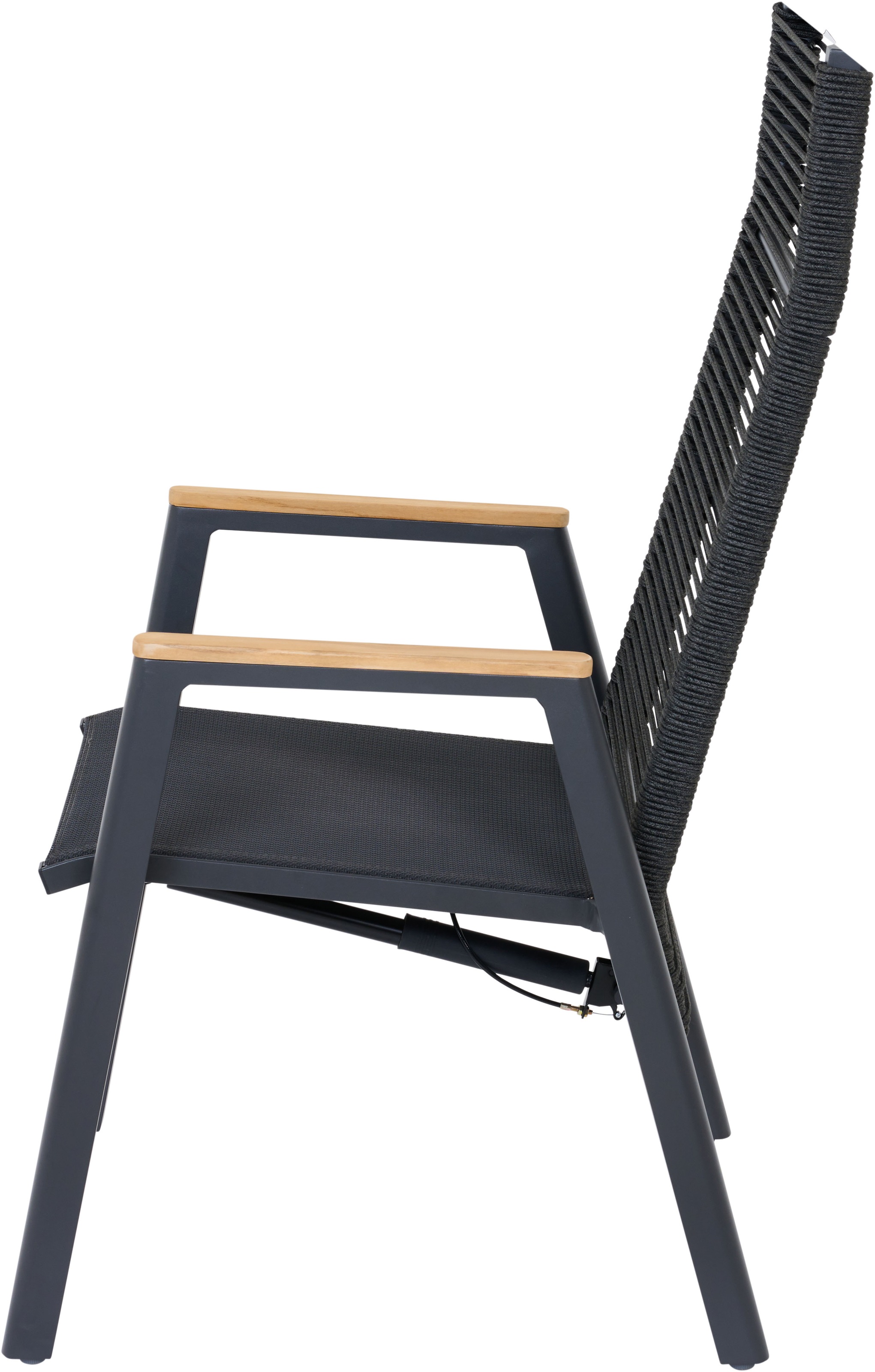 Siena Garden Gartensessel »BOLOGNA Move Sessel« Aluminiumgestell, Rope Geflecht, Armlehnen aus Teak FSC 100%