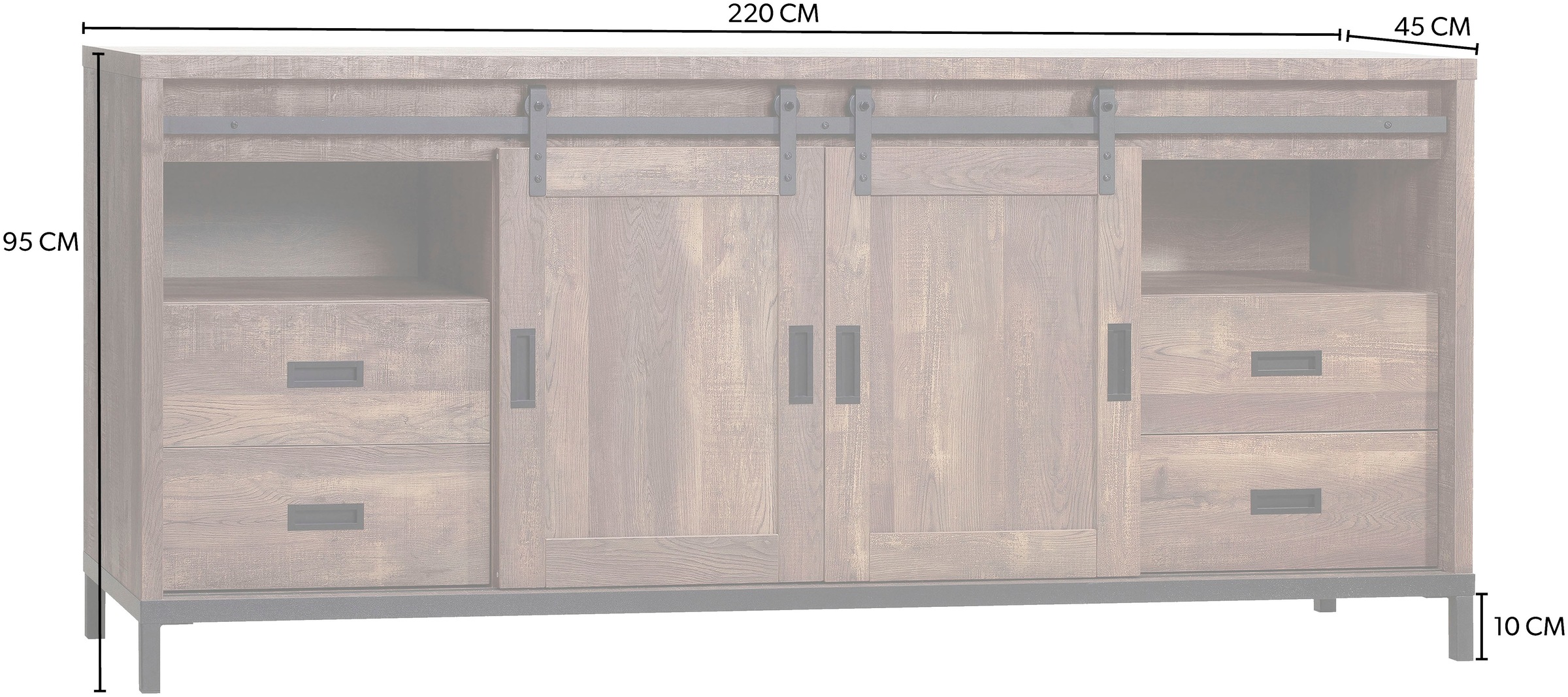 OMG Design Sideboard »Stanley«, in zwei Breiten, mit viel Stauraum