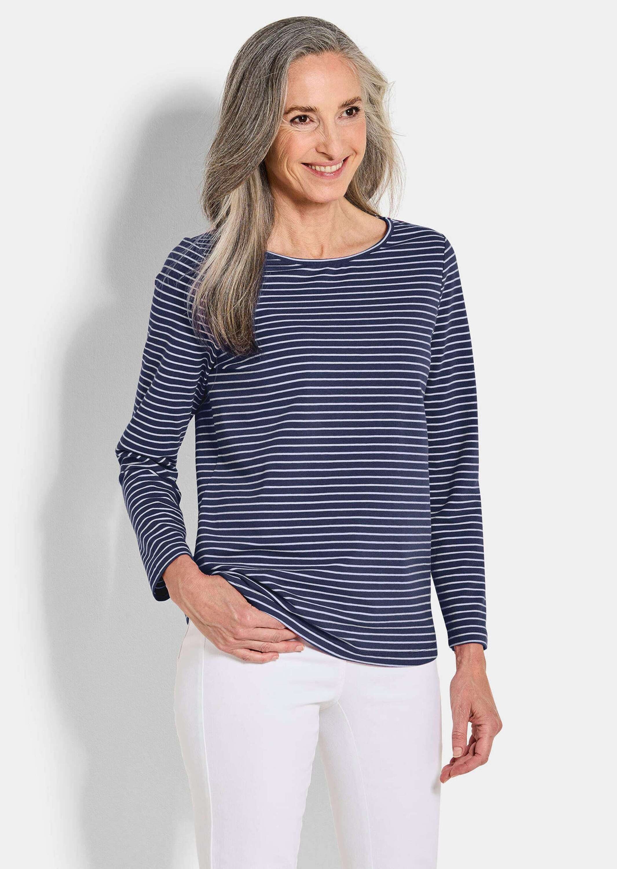 Thumbnail - GOLDNER Kurzarmshirt "Langarm 3er-Baumwollshirt-Set" U-Boot-Ausschnitt