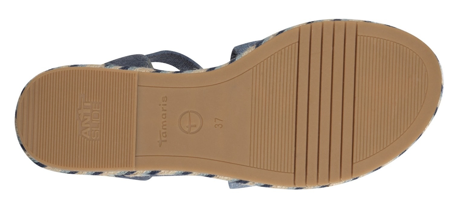 Tamaris Riemchensandale, Plateau, Sandalette, Sommerschuh mit Kontrast-Details