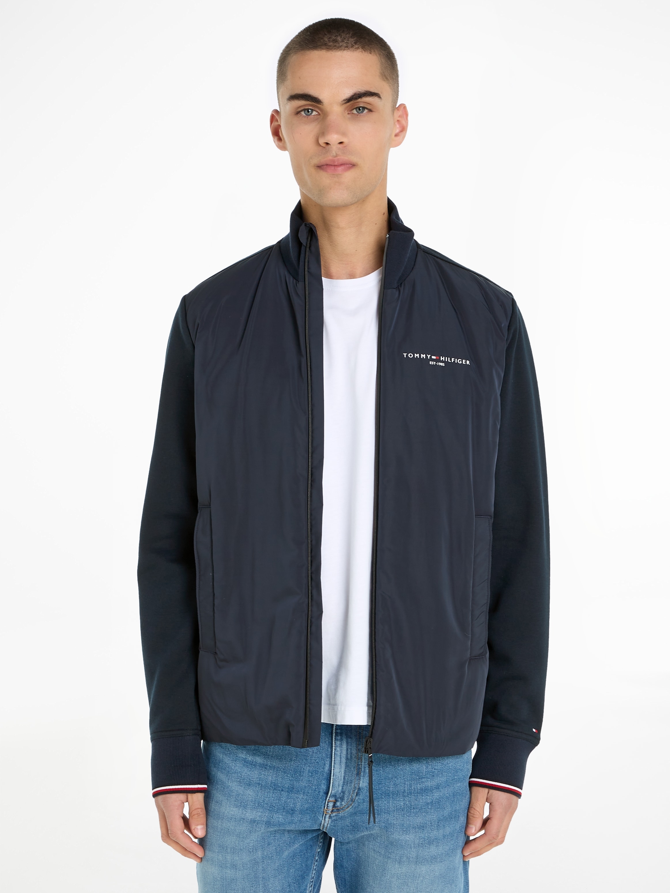 Tommy Hilfiger Blouson »TOMMY LOGO MIX MEDIA STAND ZIP«