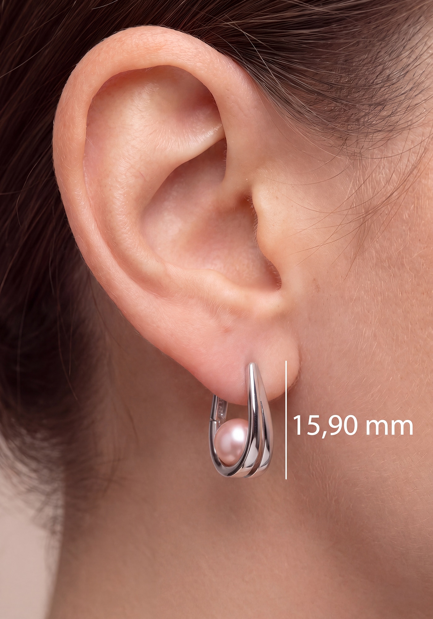 JOBO Perlenohrringe »Ohrringe Silberohrringe 15 mm« 925 Silber mit Perlen