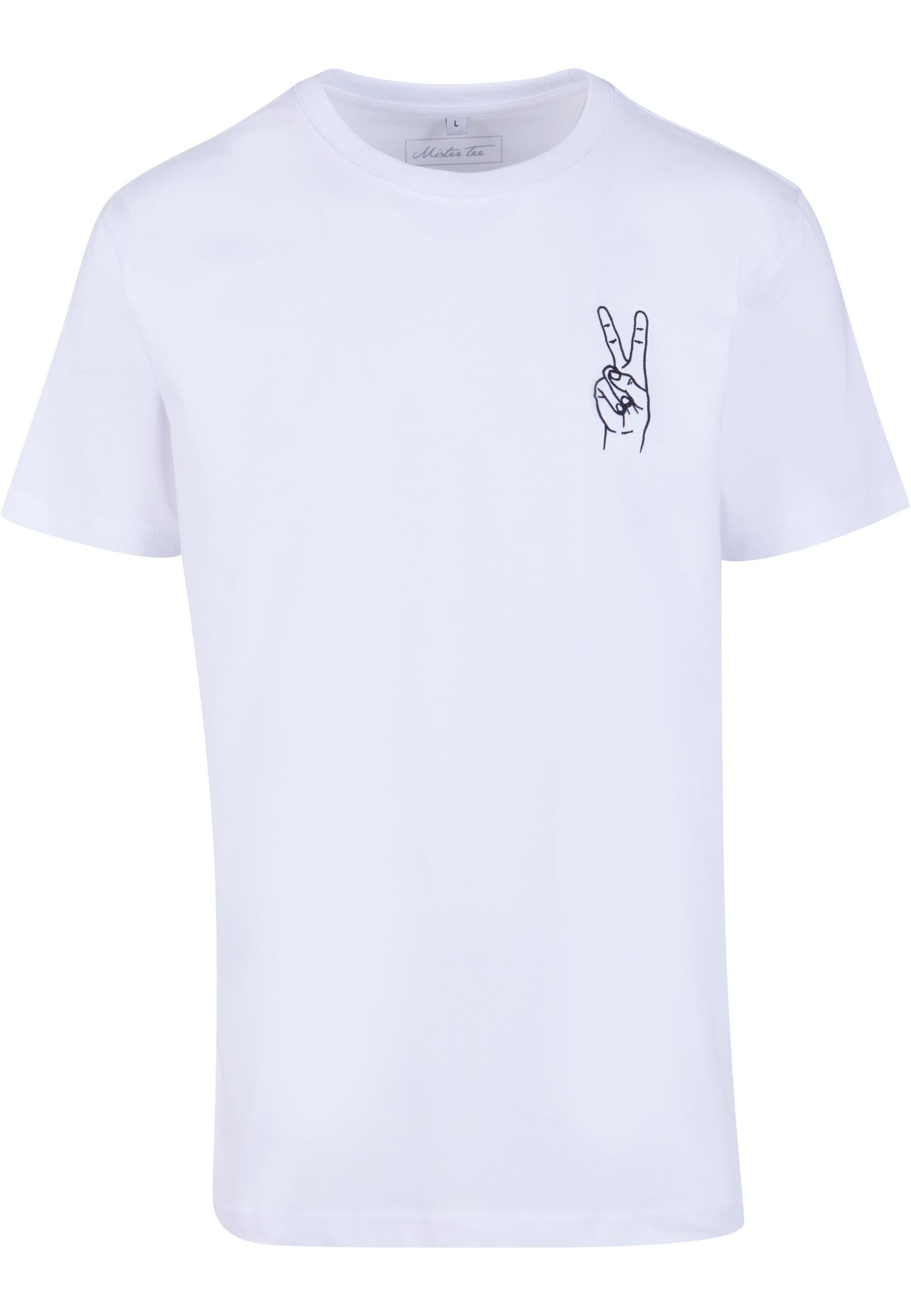 MisterTee T-Shirt "MisterTee Herren Peace Sign Tee EMB" 1 Stk. tlg. günstig online kaufen