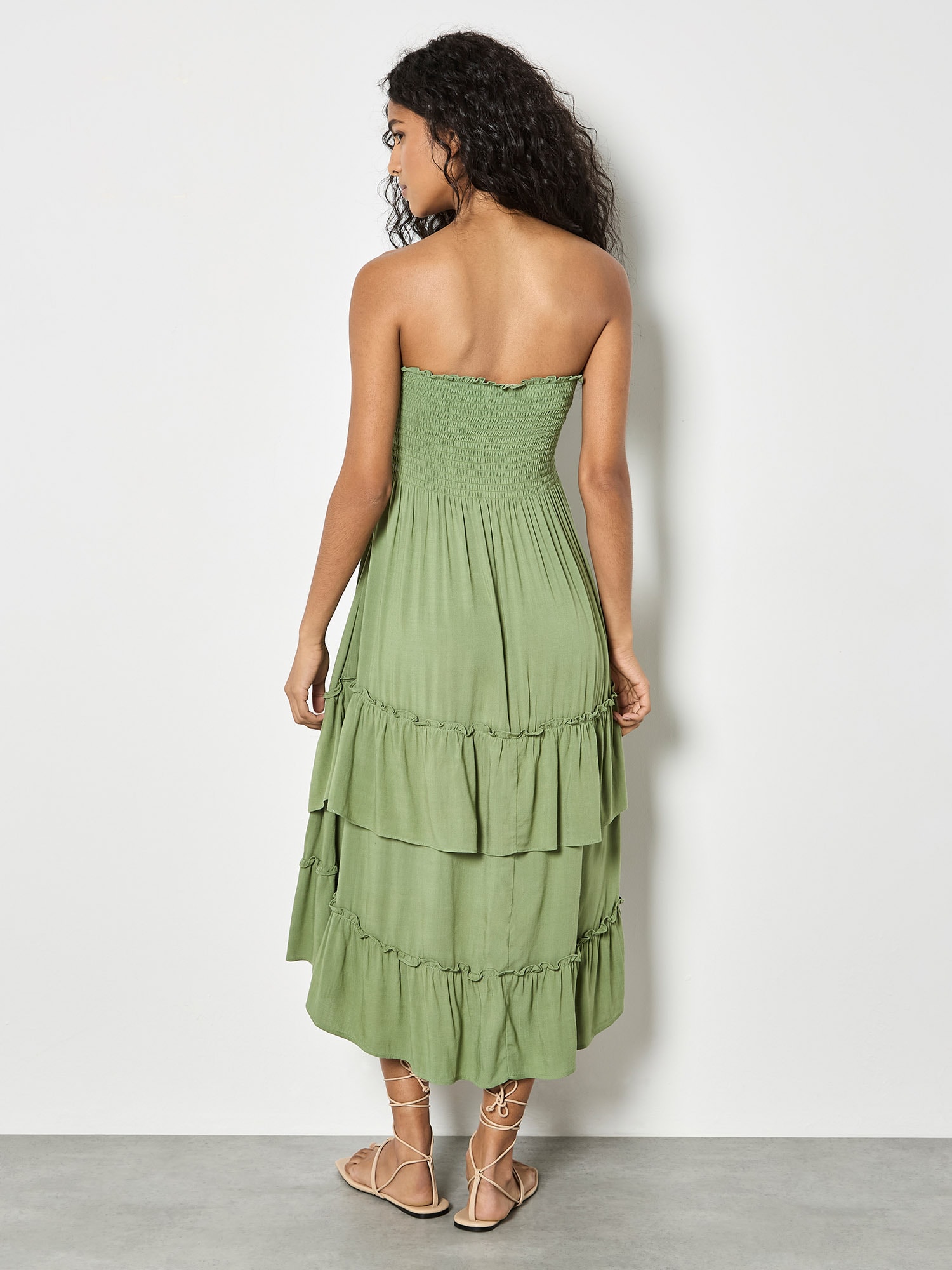 Apricot Bandeaukleid »Midikleid« mit Smokdetails