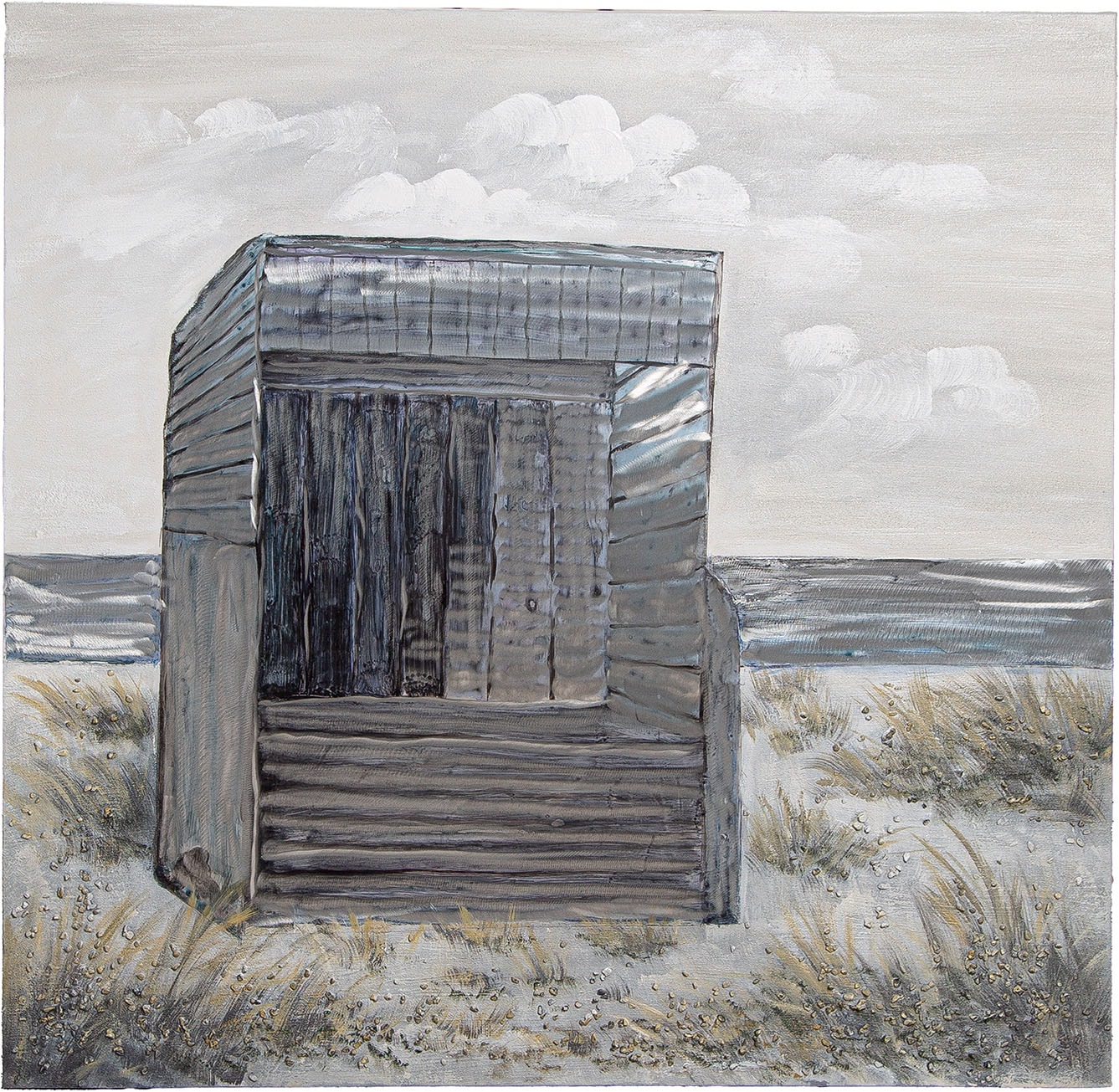 GILDE Leinwandbild "Bild quadratisch Strandkorb" Strandbilder 1 Stk. tlg.