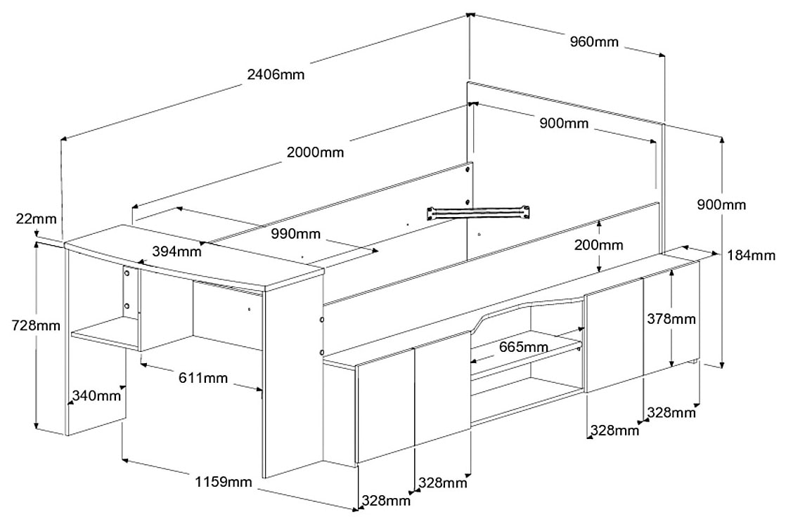 Parisot Jugendzimmer-Set »Parisot Cleo 11« Set, 2 tlg.
