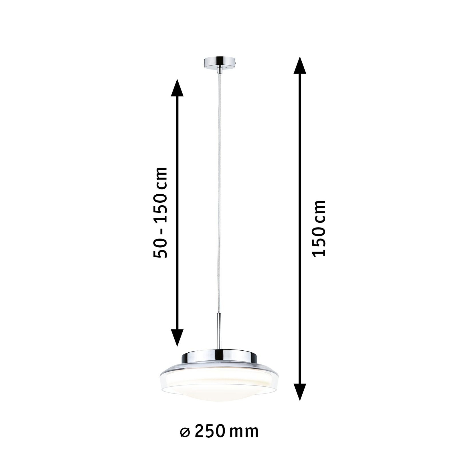 Paulmann LED Pendelleuchte »Selection Glas/Metall«, Bathroom 230V | Luena 1 3000K Chrom 11,5W IP44 flammig-flammig BAUR