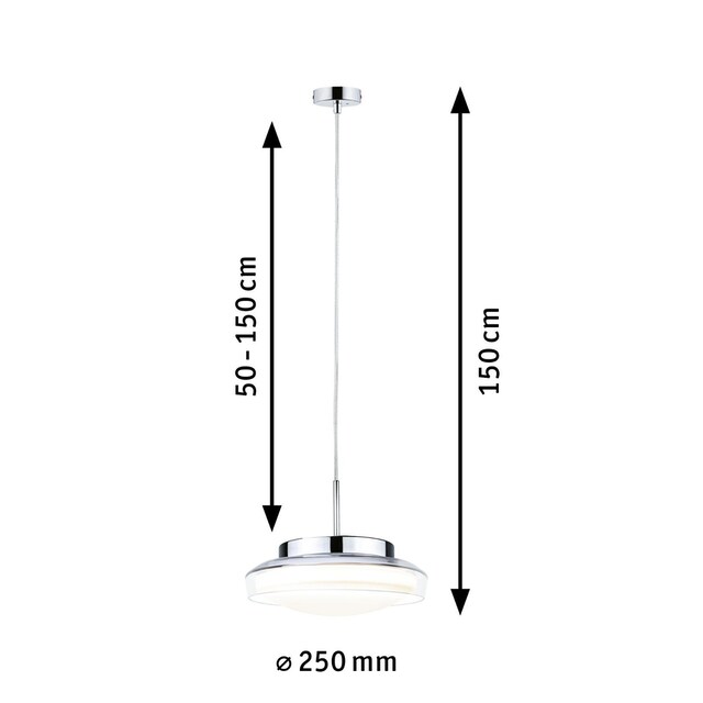 Paulmann LED Pendelleuchte »Selection Bathroom Luena IP44 11,5W 3000K Chrom  230V Glas/Metall«, 1 flammig-flammig | BAUR