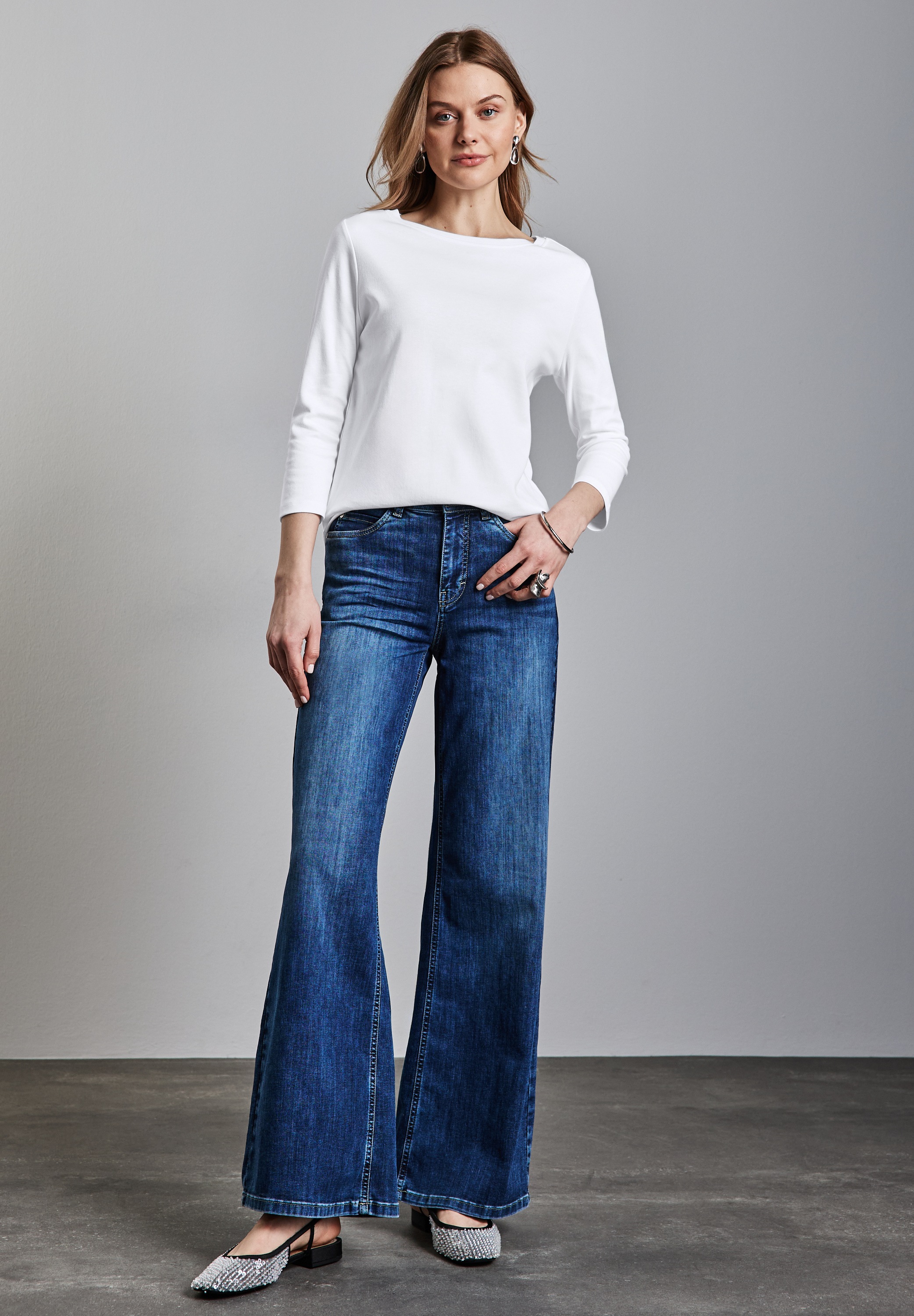 STREET ONE 3/4-Arm-Shirt, mit U-Boot-Ausschnitt