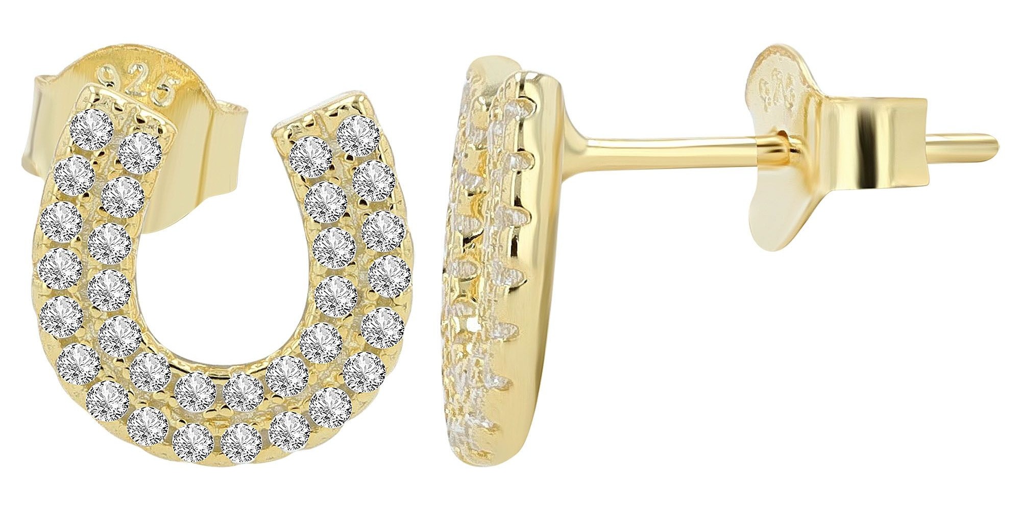 Paar Ohrhänger ADELIA´S "Damen Ohrringe – Ohrstecker aus 925 Silber", Damen, Gr. Damen, Silber 925 (Sterlingsilber), gold, Ohrringe, Perfekt zum Verschenken an besondere Menschen 2