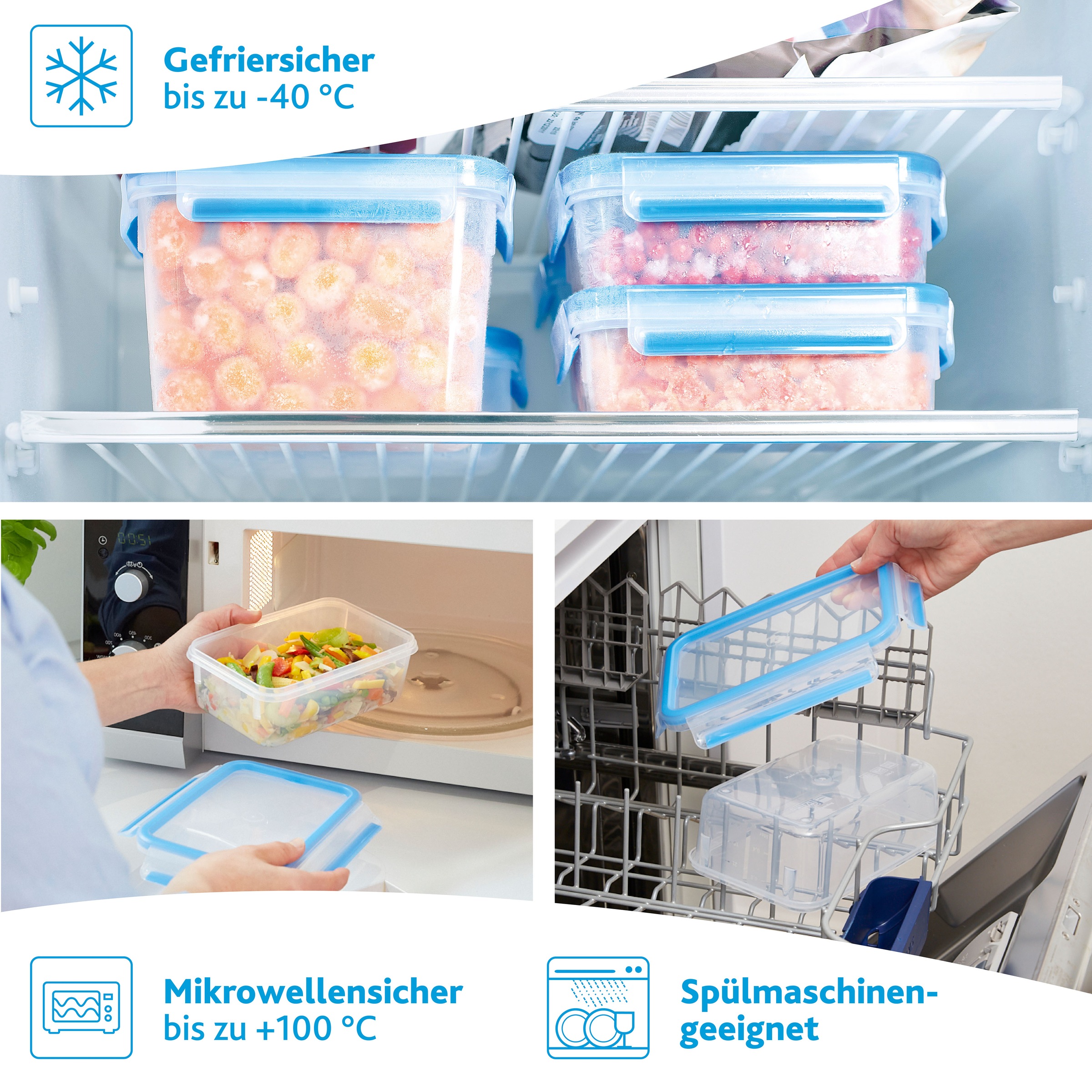 Emsa Frischhaltedose »Clip & Close«, (2 tlg.), 8 Liter, rechteckig, Clipbox, dicht, hygienisch, spülmaschinenfest