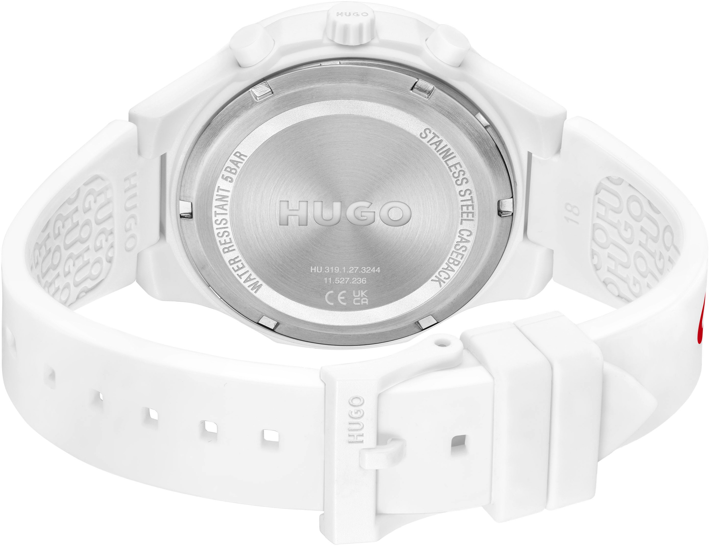 HUGO Multifunktionsuhr »#LIT MULTI«, Quarzuhr, Armbanduhr, Herrenuhr, Silikonarmband, analog
