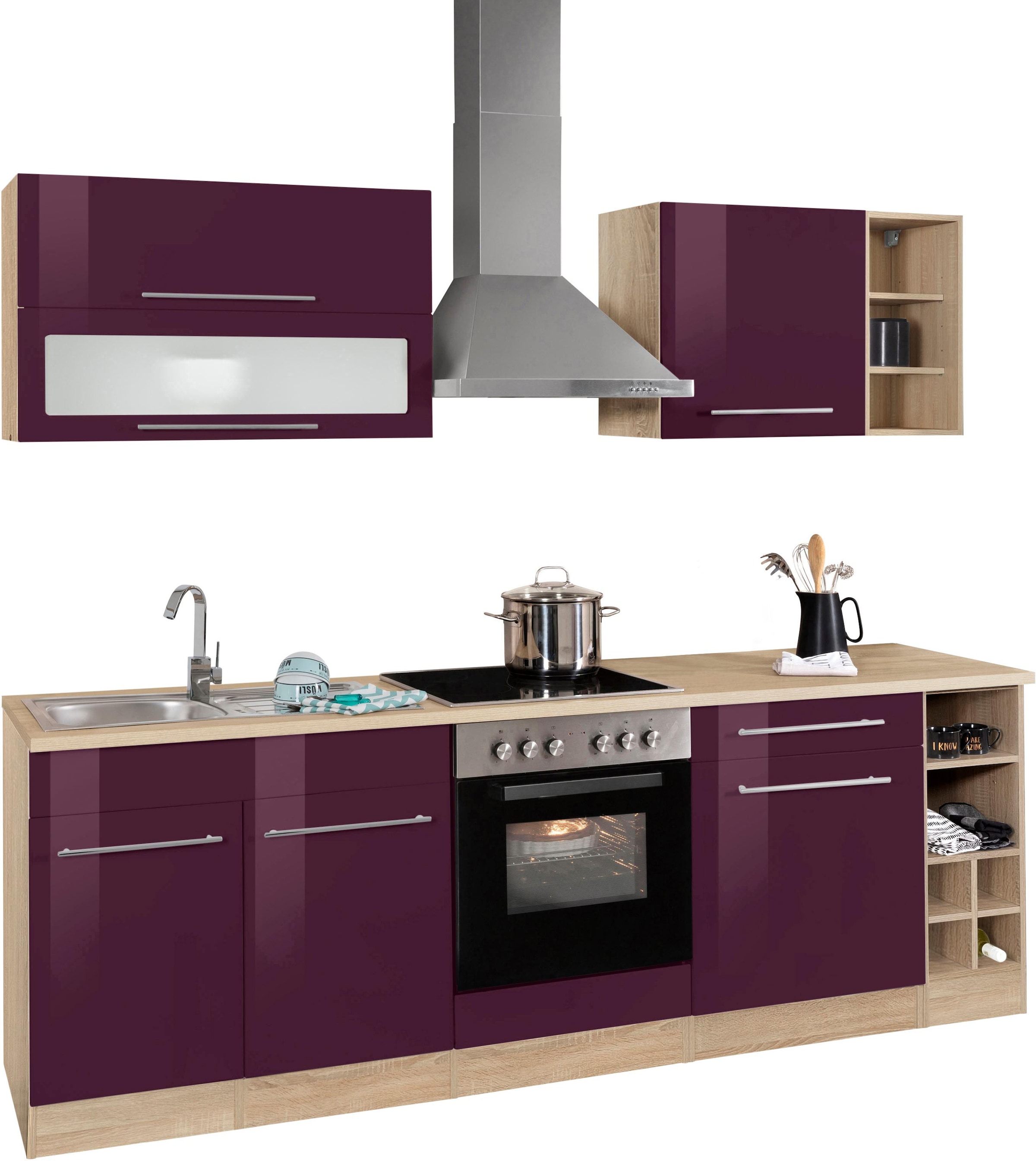 KOCHSTATION Küchenzeile »KS-Eton«, ohne E-Geräte, Breite 240 cm
