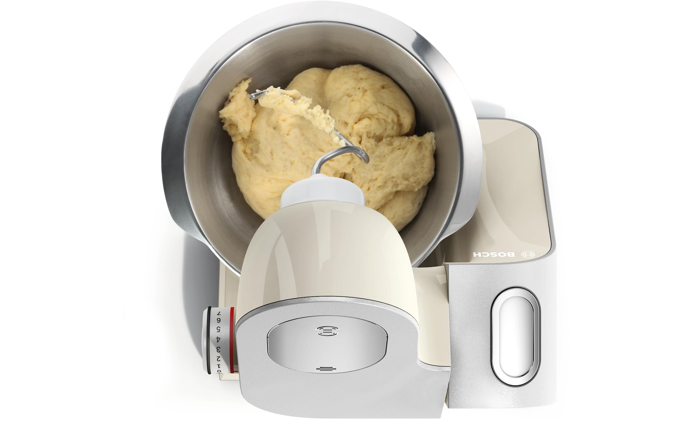 BOSCH Küchenmaschine »Serie 4 MUM58L20, Durchlaufschnitzler, Mixer, grau« 3 Scheiben, Schüssel, Knethaken/Rühr-/Silikonbesen, spülmaschinenfest