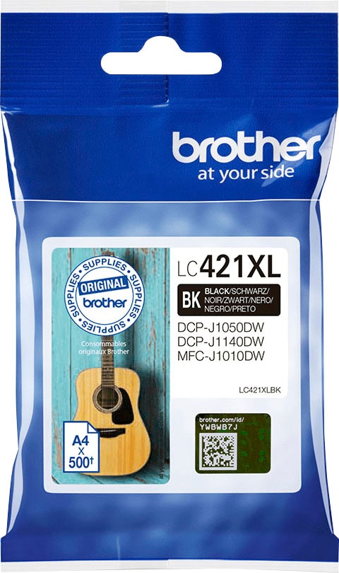 BROTHER Tintenpatrone "LC-421XLBK", schwarz, Tintenpatronen