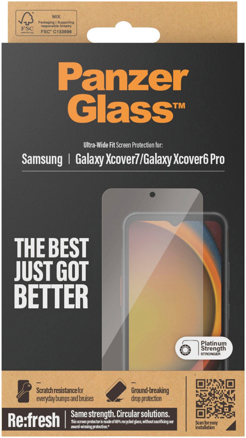 PanzerGlass Displayschutzfolie »Screen Protector«, für Samsung Galaxy Xcover7, Displayschutz, Bildschirmschutz, kratz & stoßfest, einfaches Anbringen