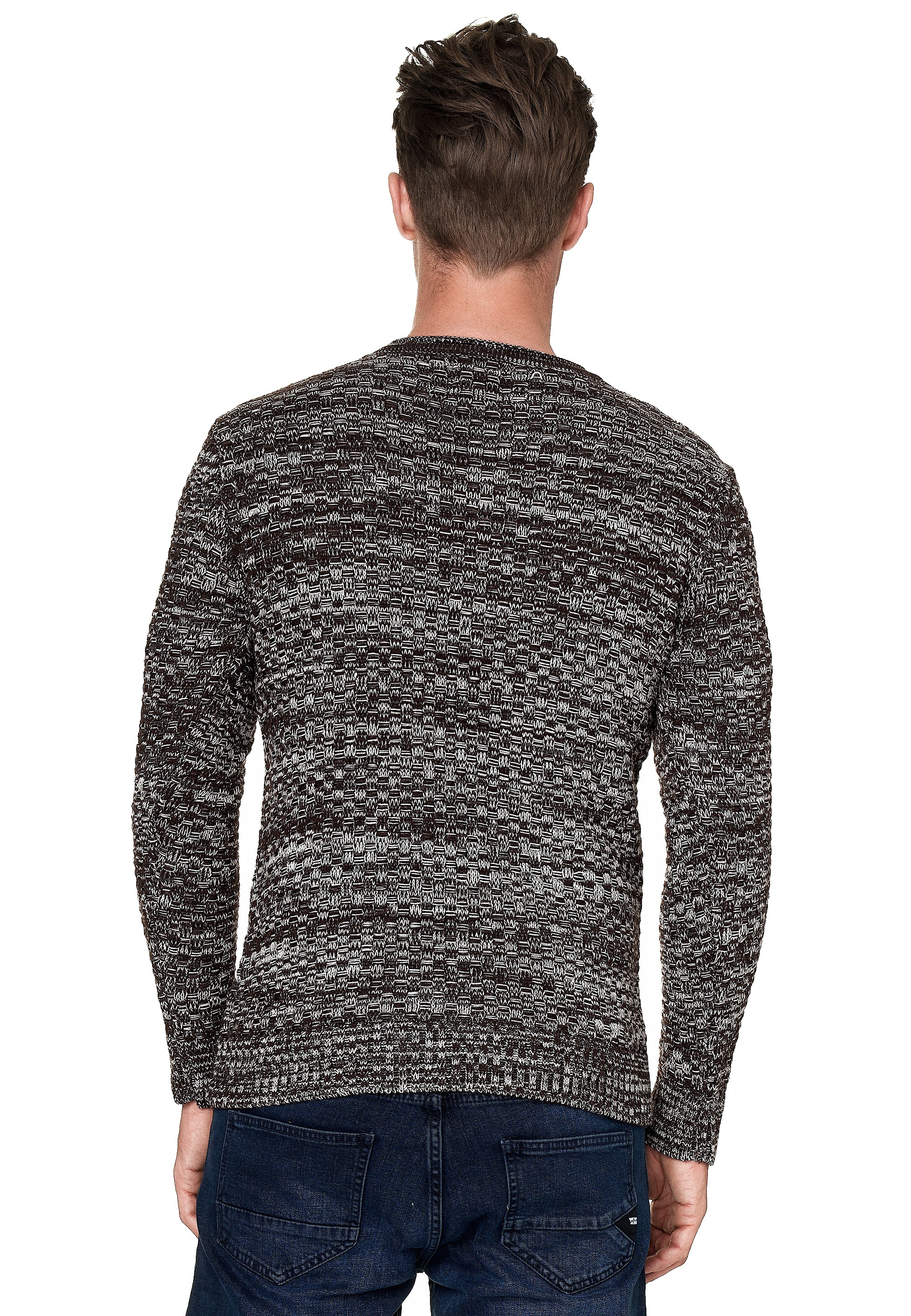 Rusty Neal Strickpullover, im melierten Design
