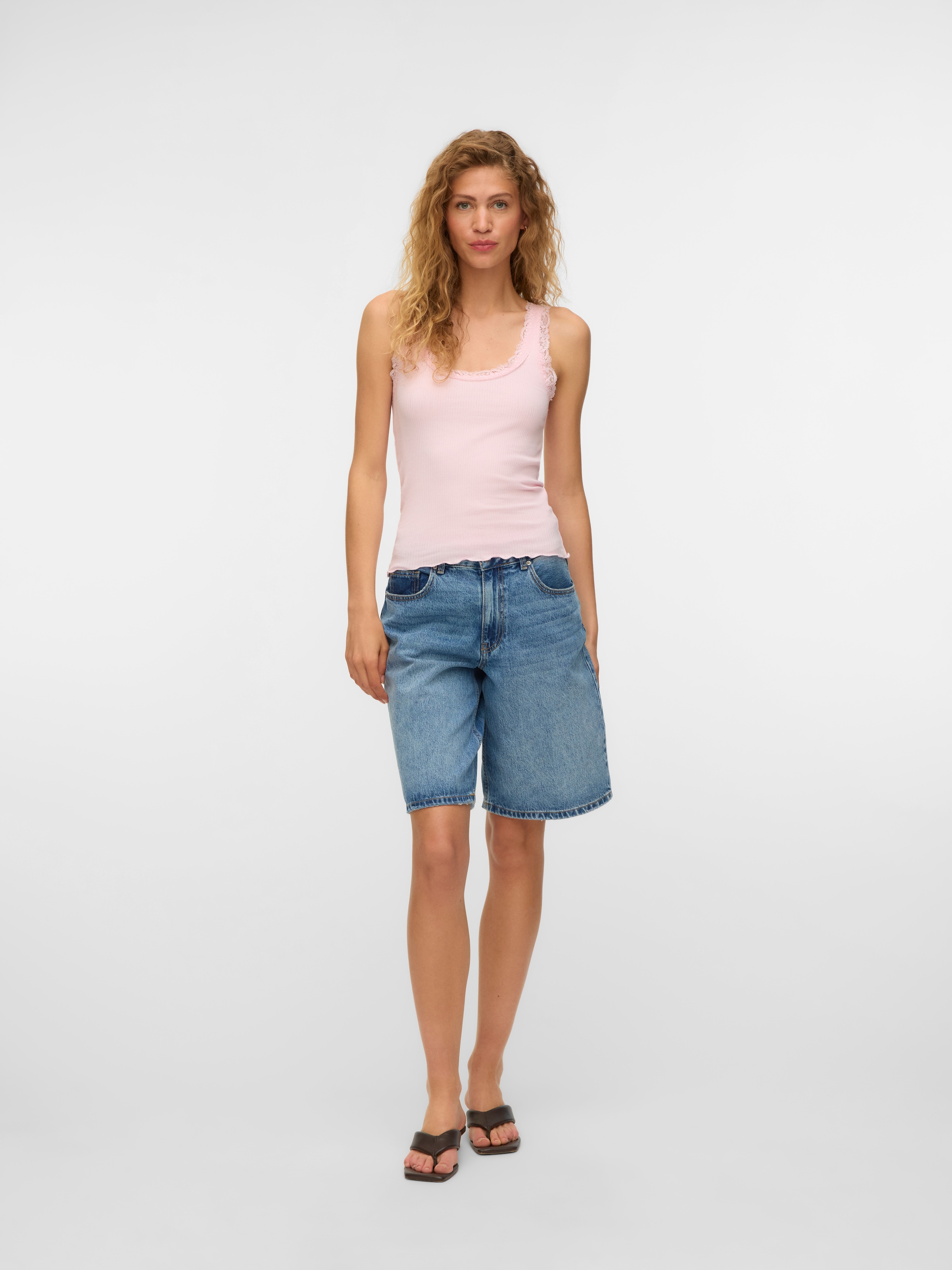 Vero Moda Tanktop »VMNANA LACE TANK TOP JRS NOOS« Baumwollmischung