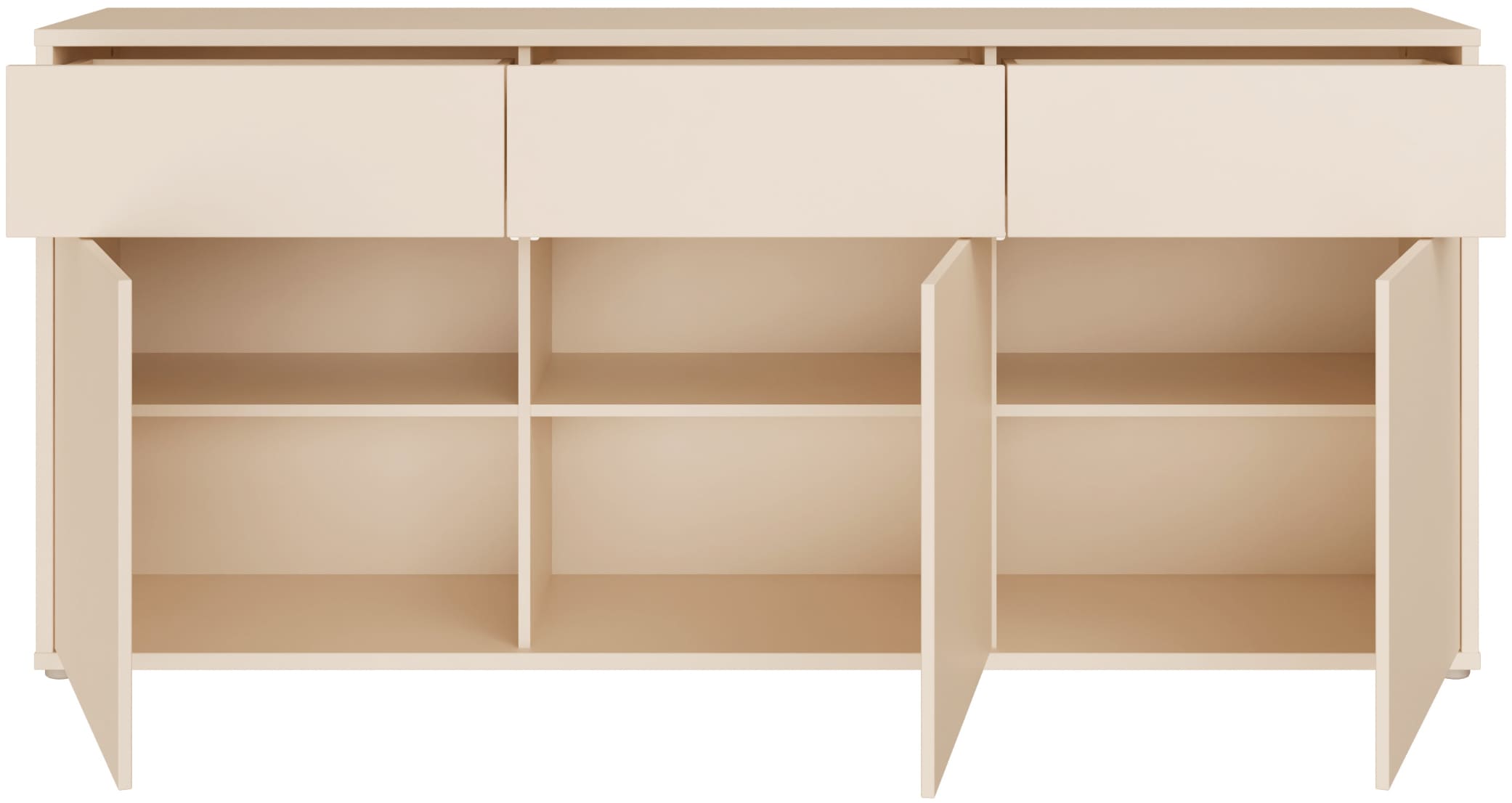 FORTE Sideboard »Alice Springs, Sideboard, Breite 184,2 cm, viel Stauraum« Schubkästen mit Vollauszug, Push to open, grifflos