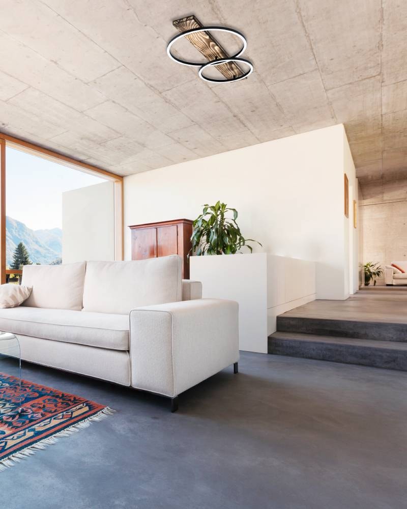 EGLO Deckenleuchte »BOYAL«, 2 flammig, Leuchtmittel LED-Modul | LED fest integriert, Deckenlampe, Küchenlampe, Flurlampe in Schwarz, Braun, Weiß, L 78 cm