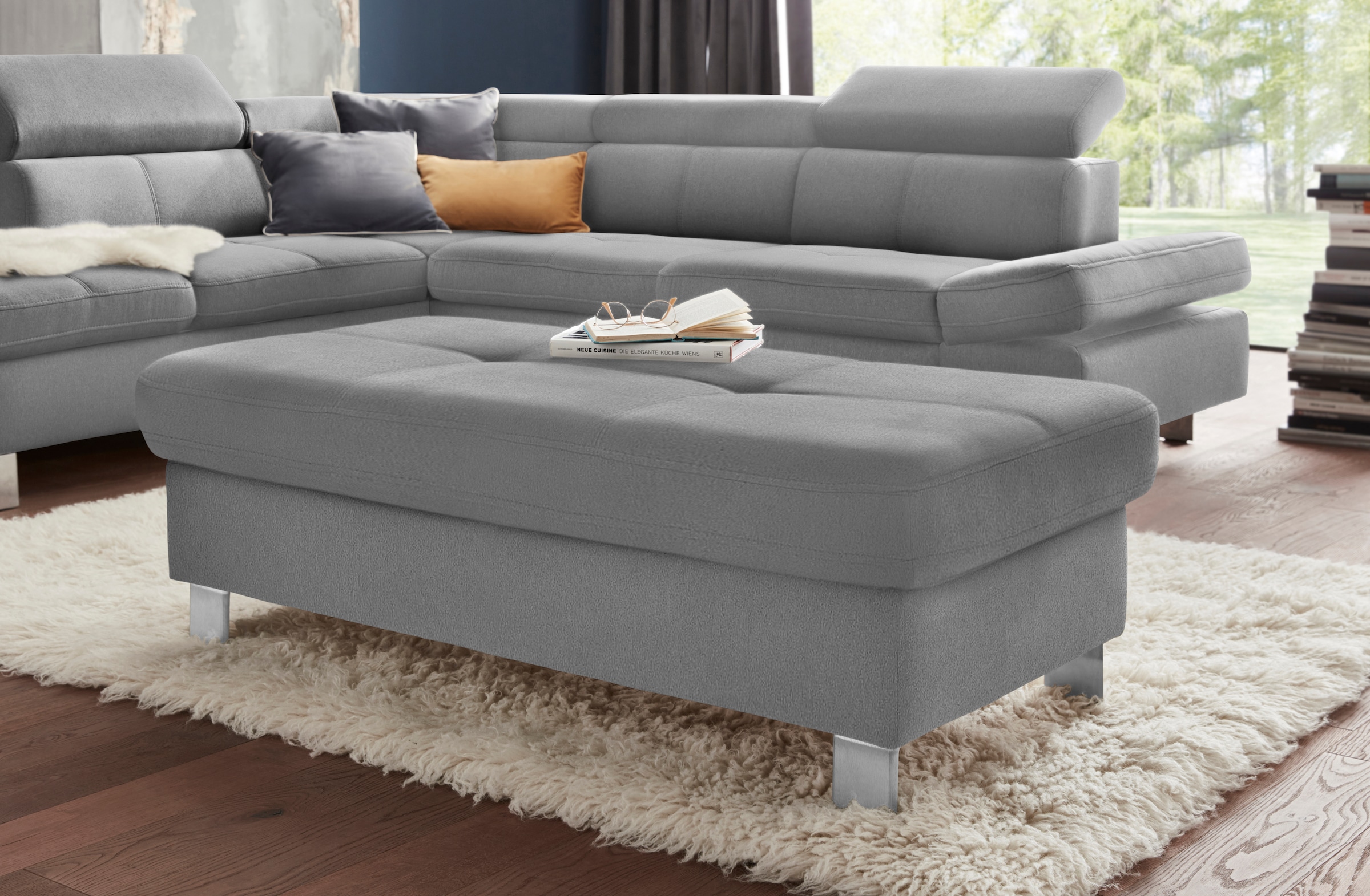 exxpo - sofa fashion Hocker "Fiji Bankhocker mit Staufach unter der Sitzfläche" elegant modern mit toller Detailverarbeitung