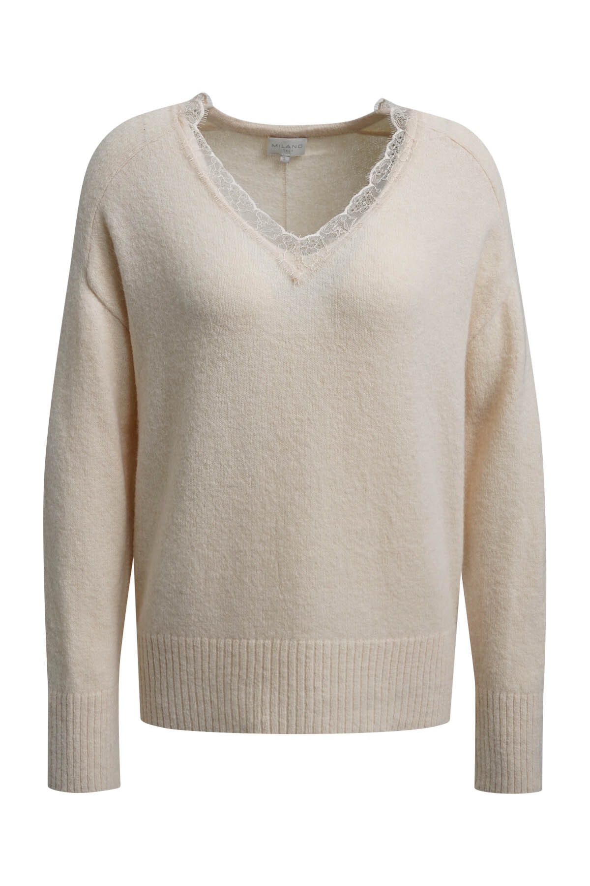 Milano Italy V-Ausschnitt-Pullover aus Feinstrick
