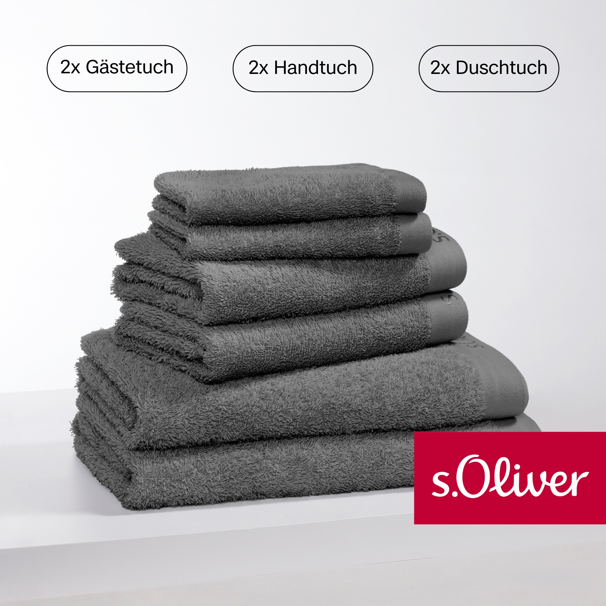 Handtuch Set »s. Oliver, besonders weich und saugfähig,«, (Set, 6 St., 2 Gästetücher...