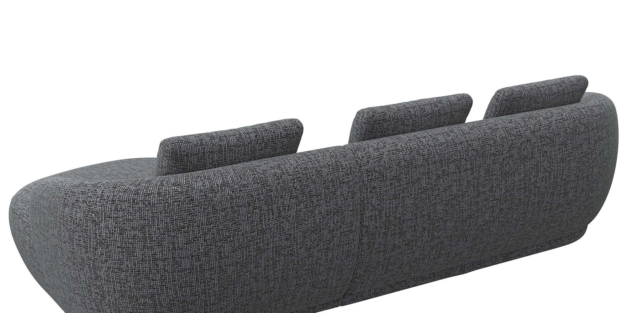 FLEXLUX Wohnlandschaft »Torino, rund, L-Form, Sofa-Ecke mit Recamiere, Longchair-Sofa«, Modernes, organisches Sofa-Design, Kaltschaum, Wellenunterfederung
