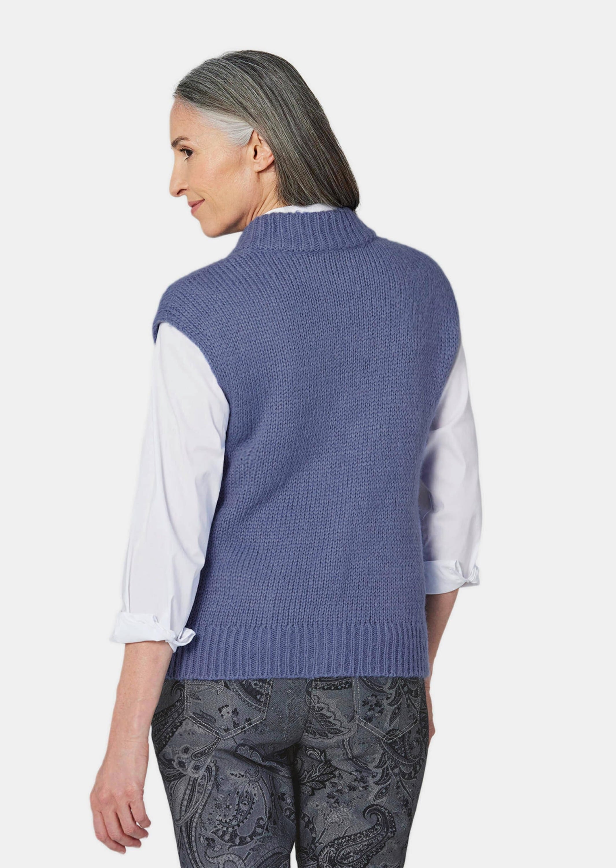 GOLDNER Strickjacke »Strickweste Strickweste mit aufgesetzten Taschen«