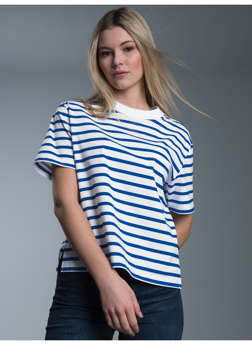 Trigema T-Shirt "TRIGEMA Cropped T-Shirt mit Ringelmuster" 1 Stk. tlg. günstig online kaufen