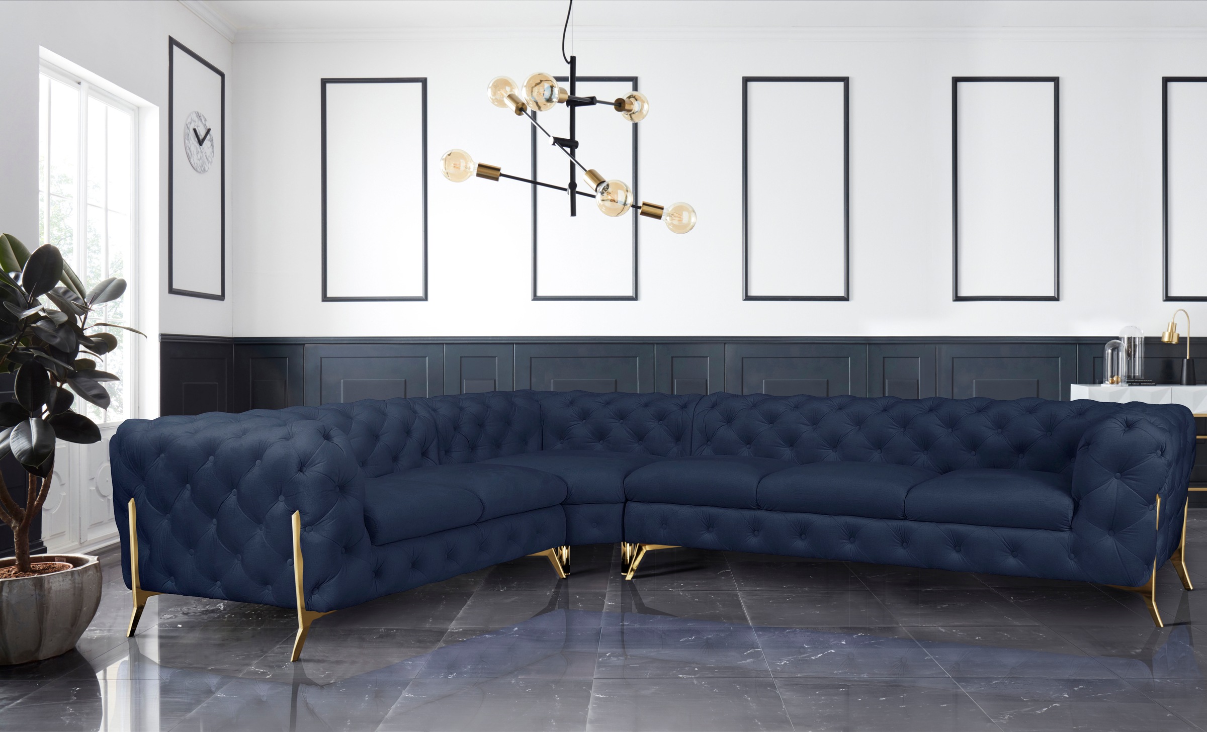 Home affaire Chesterfield-Sofa "Amaury L-Form" großes Ecksofa, Chesterfield günstig online kaufen