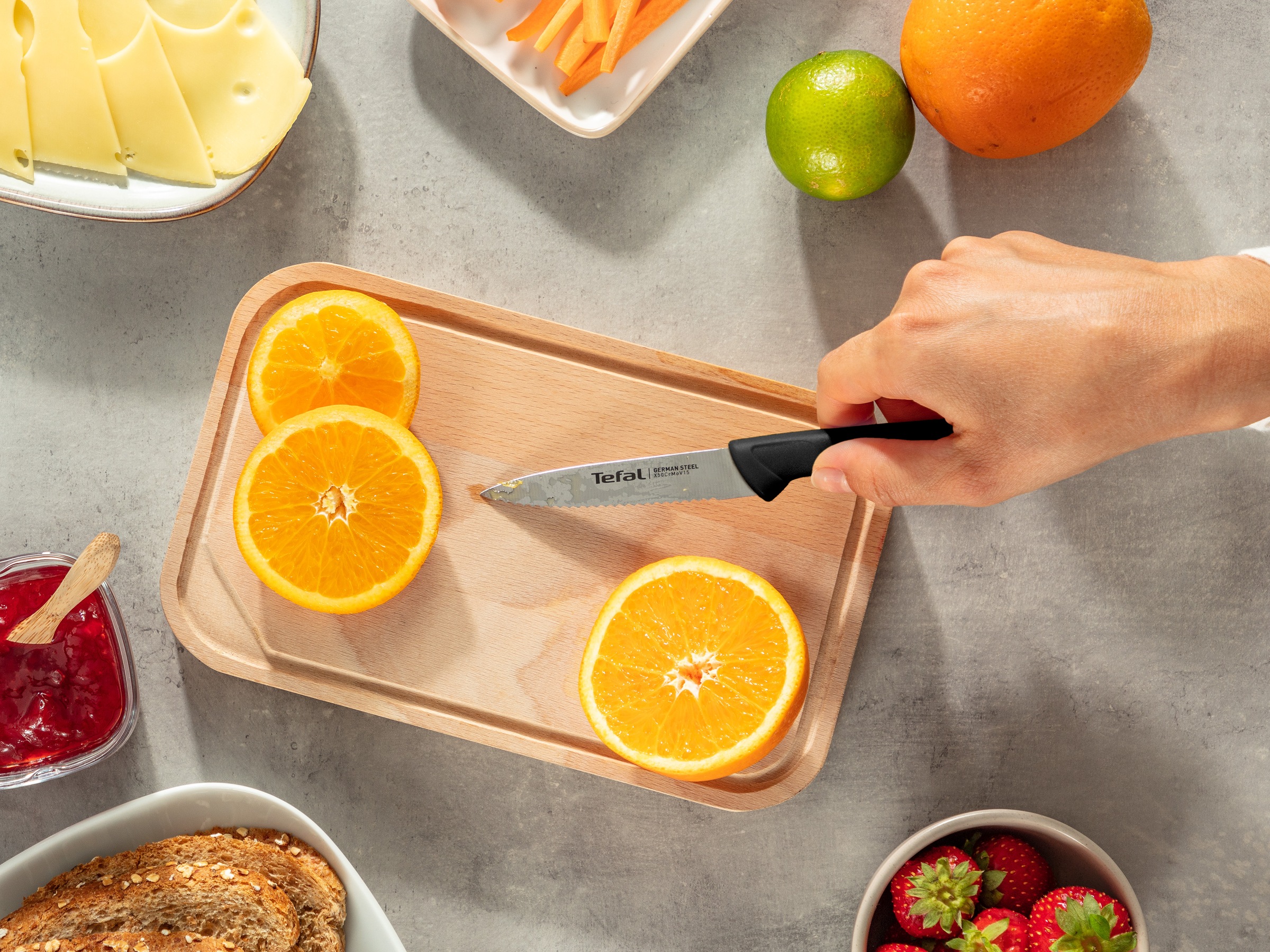 Tefal Schälmesser »Colorfood« gezahnt, 8 cm, Klinge aus deutschem Edelstahl, ergonomischer Griff