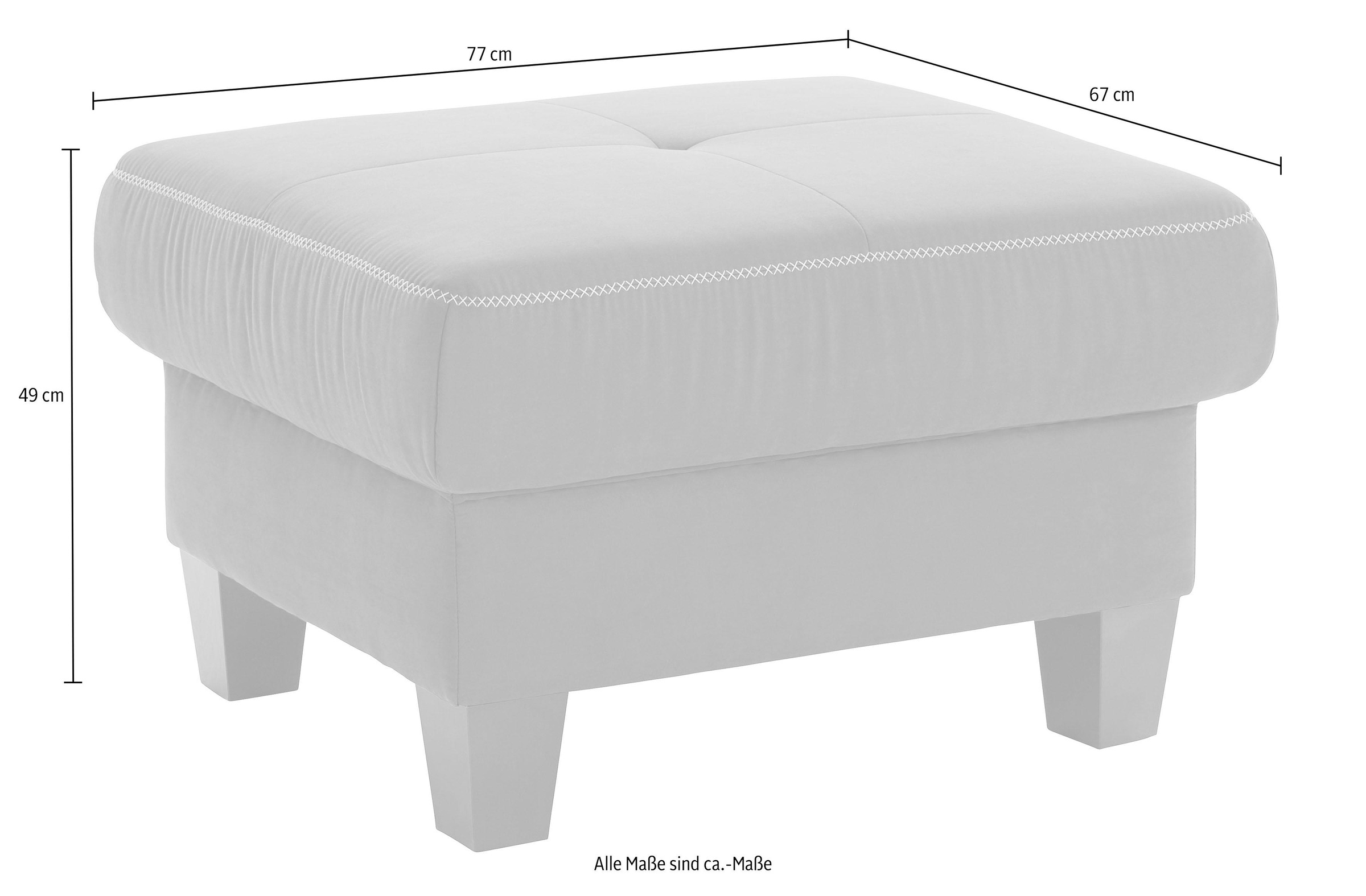 Places of Style Polsterhocker »Varese«, Kreuznaht in beige