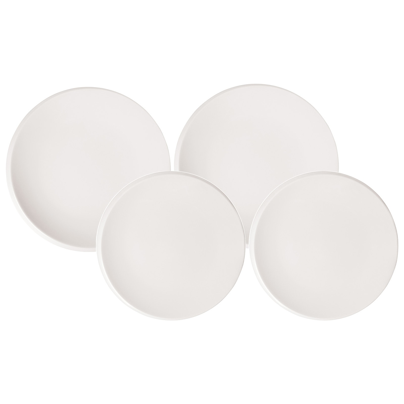 Villeroy & Boch Geschirr-Set "Teller-Set NewMoon 4er Set weiß" Spülmaschinengeeignet, Mikrowellenfest