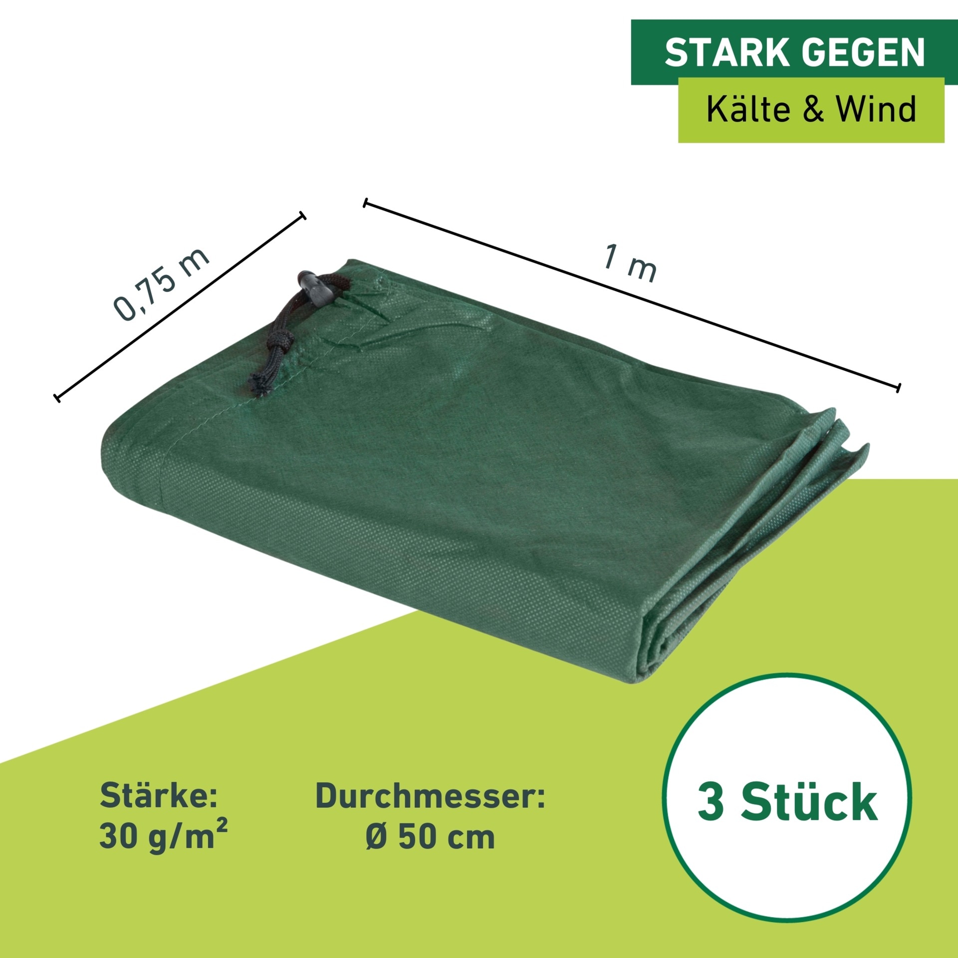 Windhager Winterschutzvlies »Winterschutz für Pflanzen, Vlieshaube, Frostschutz und Kälteschutz« licht-, wasser- und luftdurchlässig, 2,5x1 m, Stärke 50 g/m2