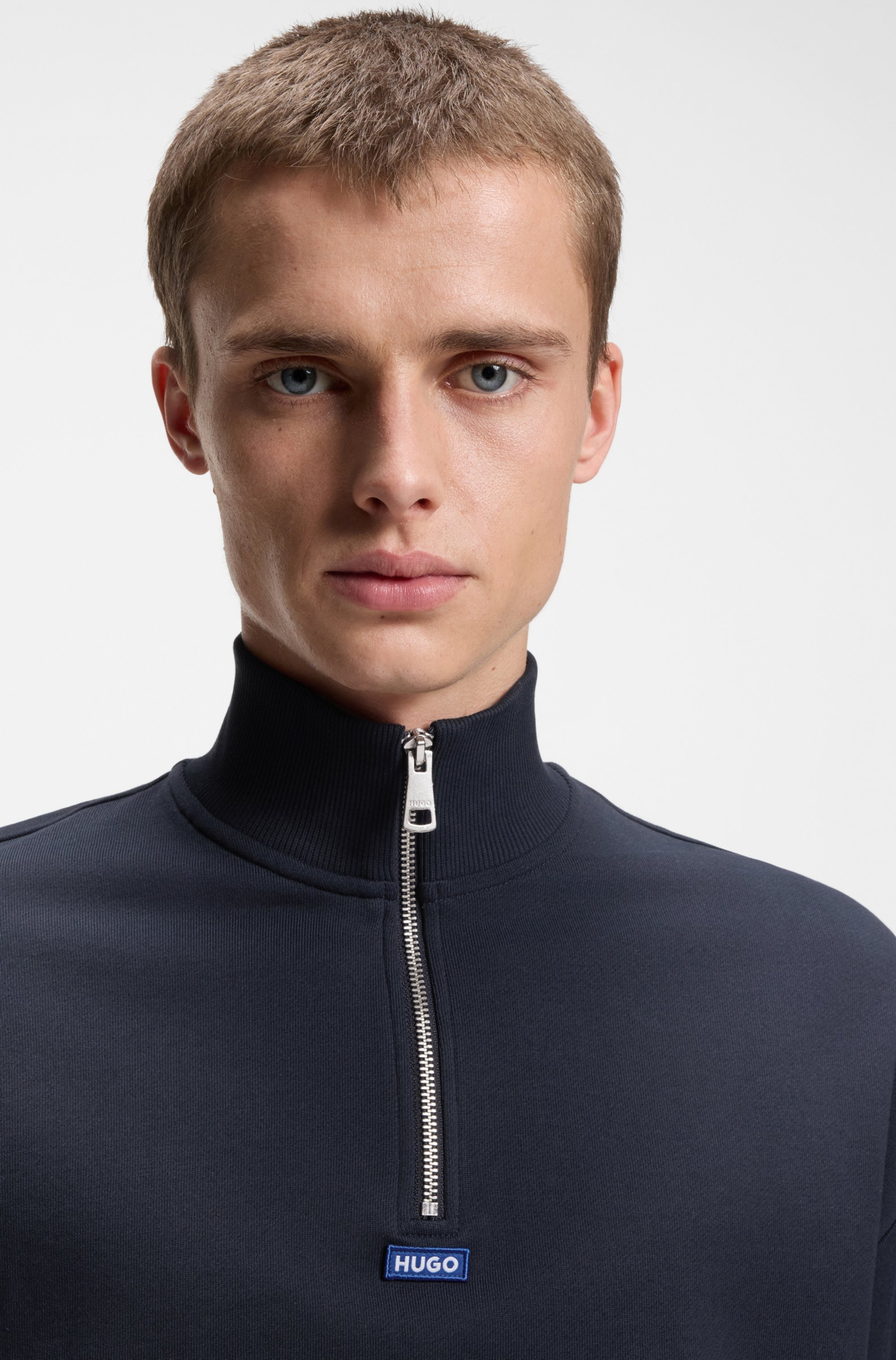 HUGO Blue Sweatshirt "Neeler", mit Troyerkragen günstig online kaufen