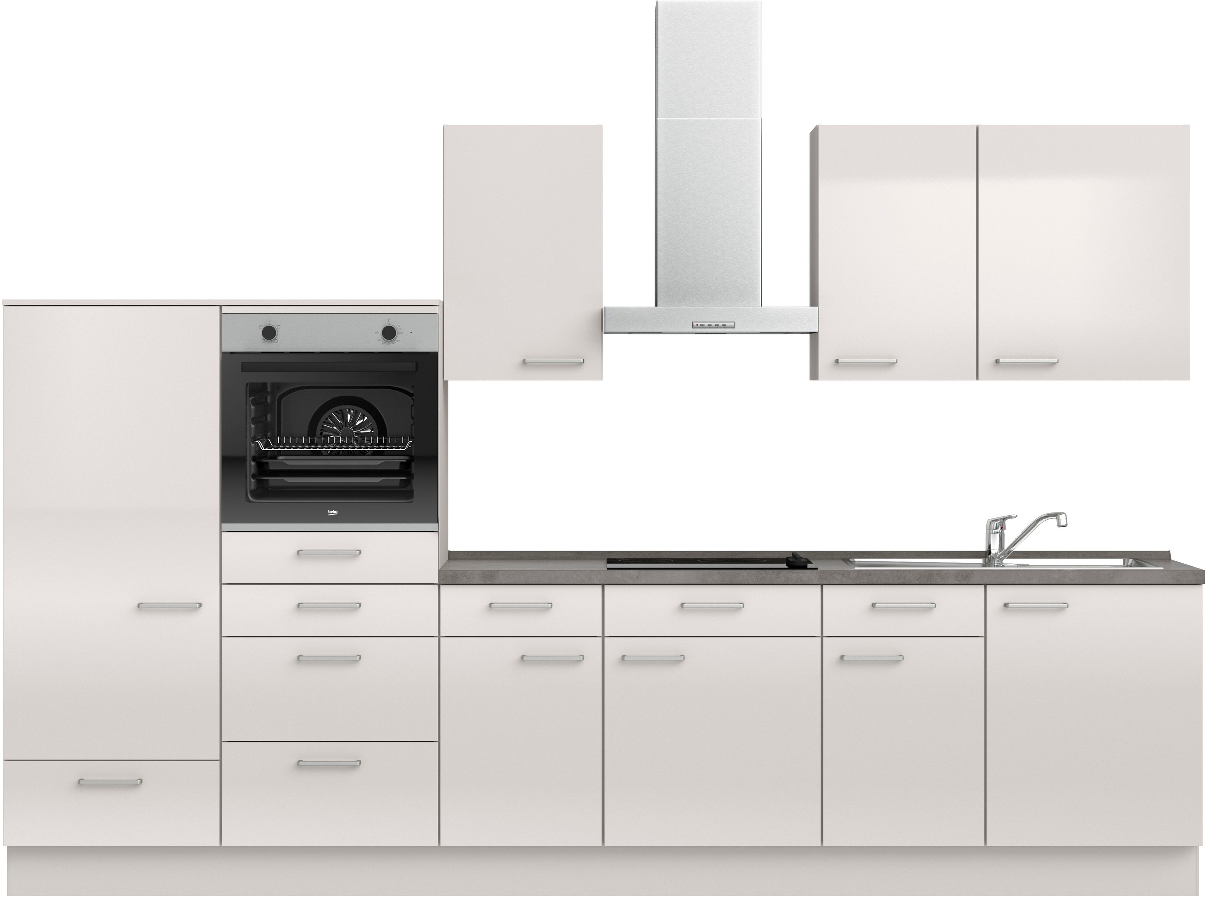 nobilia Küchenzeile ""Flash I", NEU: individuell anpassbar mit gratis Profi-Beratung" vormontiert, Breite 330 cm, Ausrichtung wählbar, wahlw. mit E-Geräten