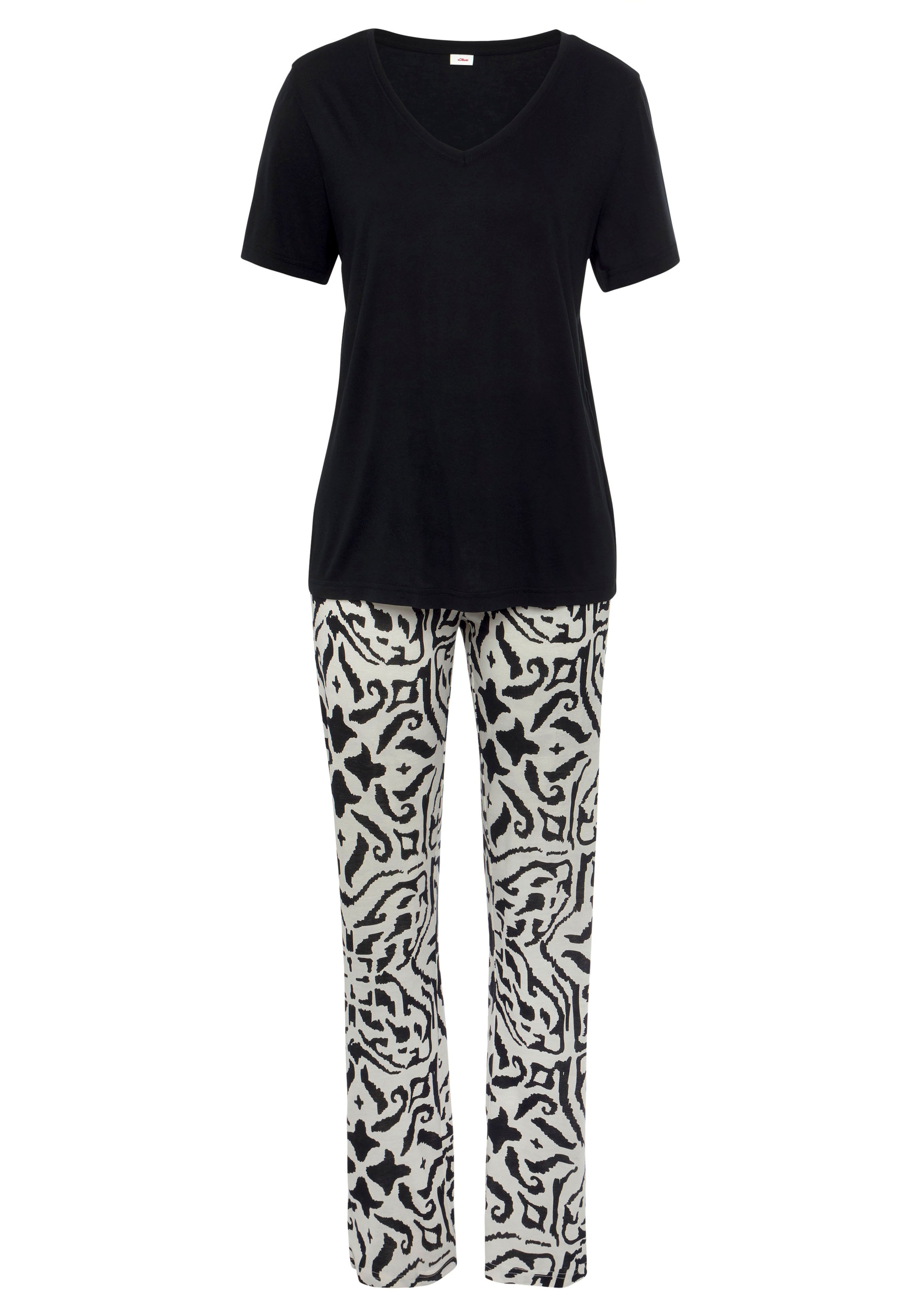 s.Oliver Pyjama 2 Stk. tlg., mit floralem Ethno-Muster günstig online kaufen