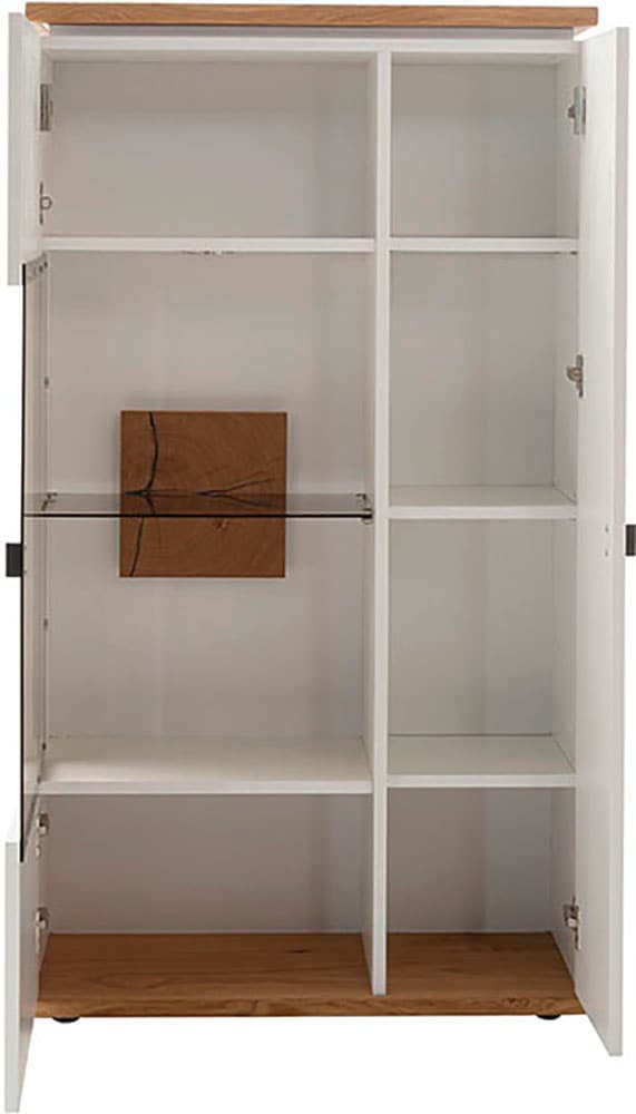 MCA furniture Highboard »Matadi Highboard« 1 Stk. tlg. Highboard, Weiß, Holzabsetzung, 2 Türen, gedämpft, B: 80cm