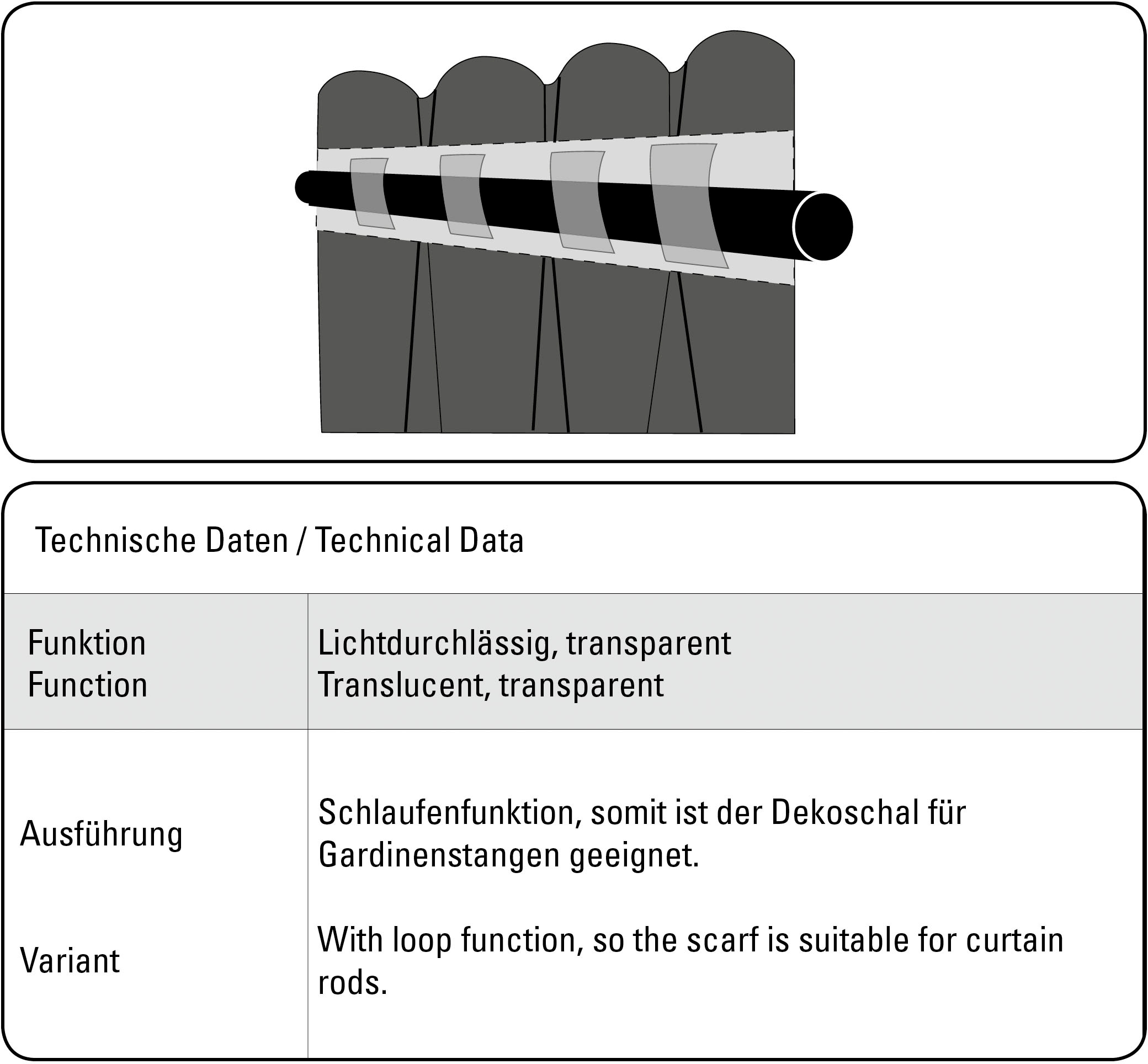 GARDINIA Gardine »Schal mit Blockstreifen«, mit verdeckter Muster auf Rechnung (1 Blockstreifen St.), Schlaufe BAUR 